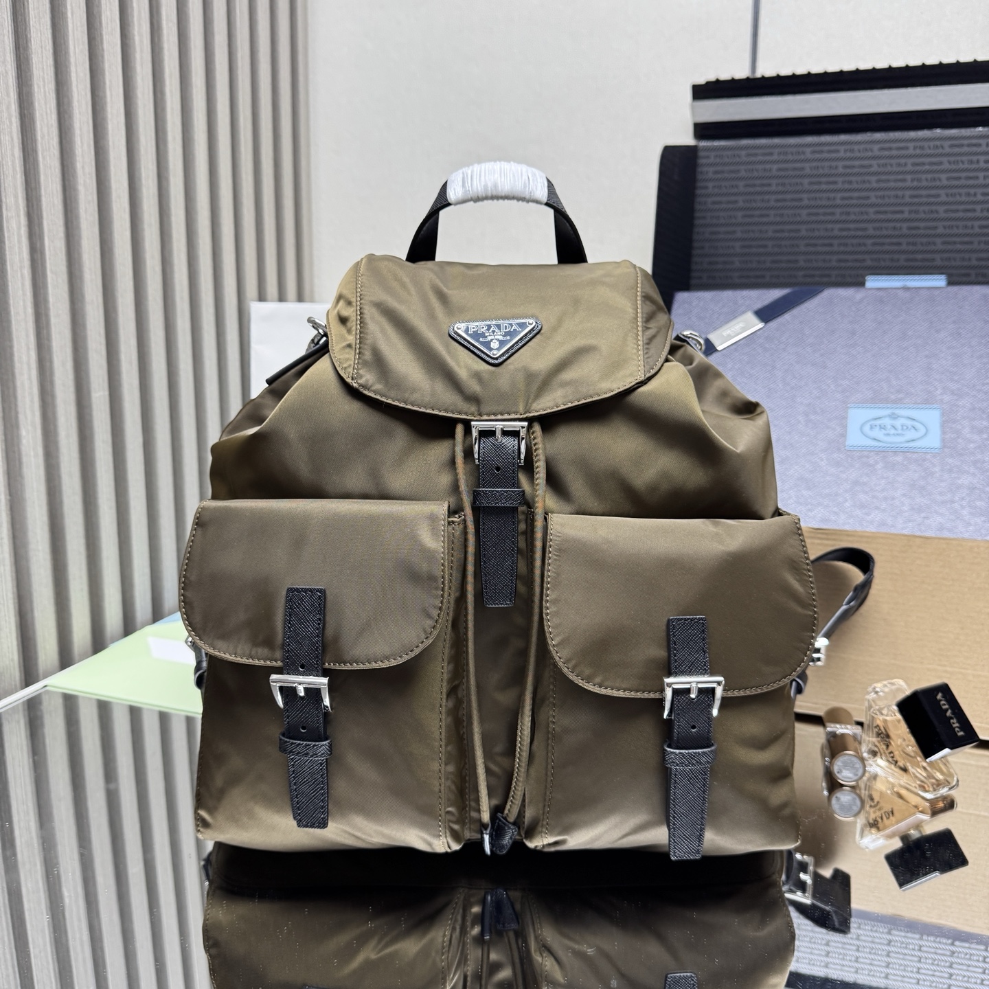 Prada Re-Nylon Medium backpack-Green2VZ110