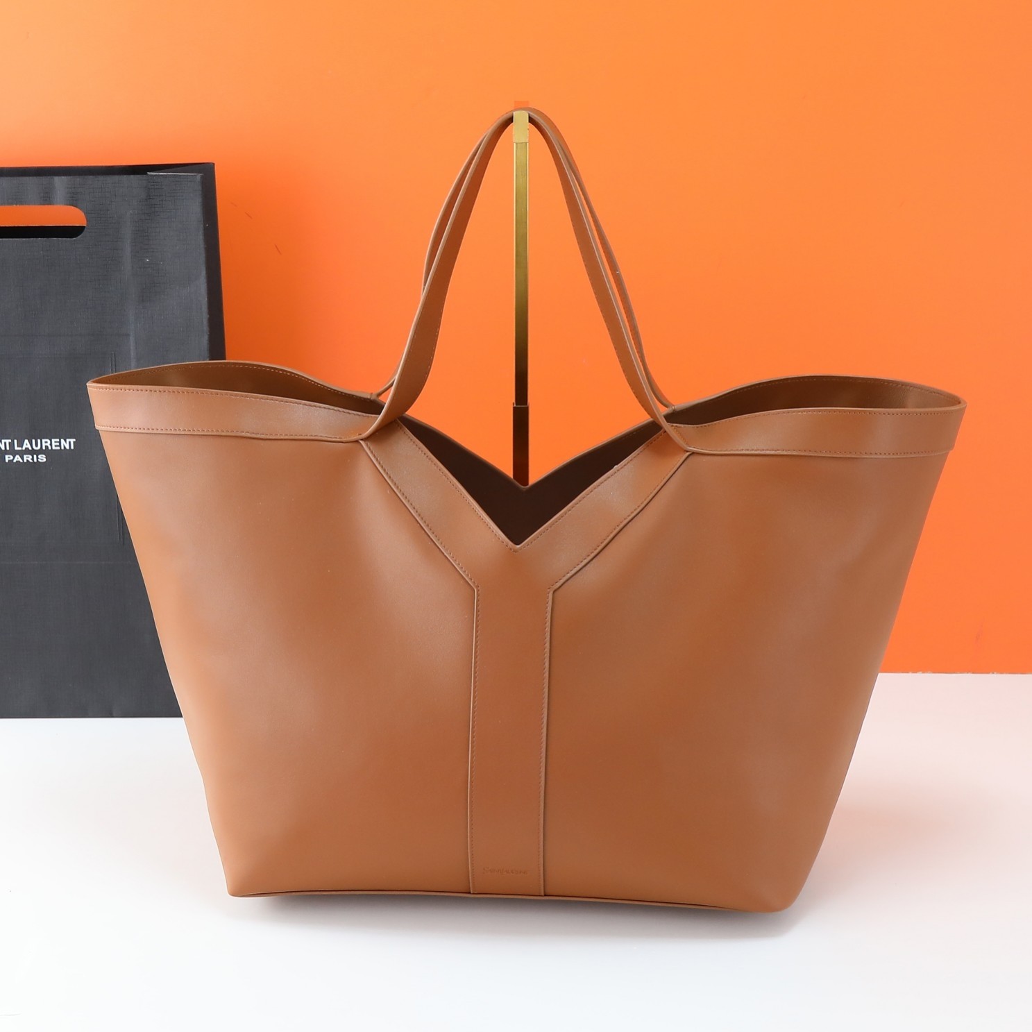 Saint Laurent YSL Leather Tote Bag