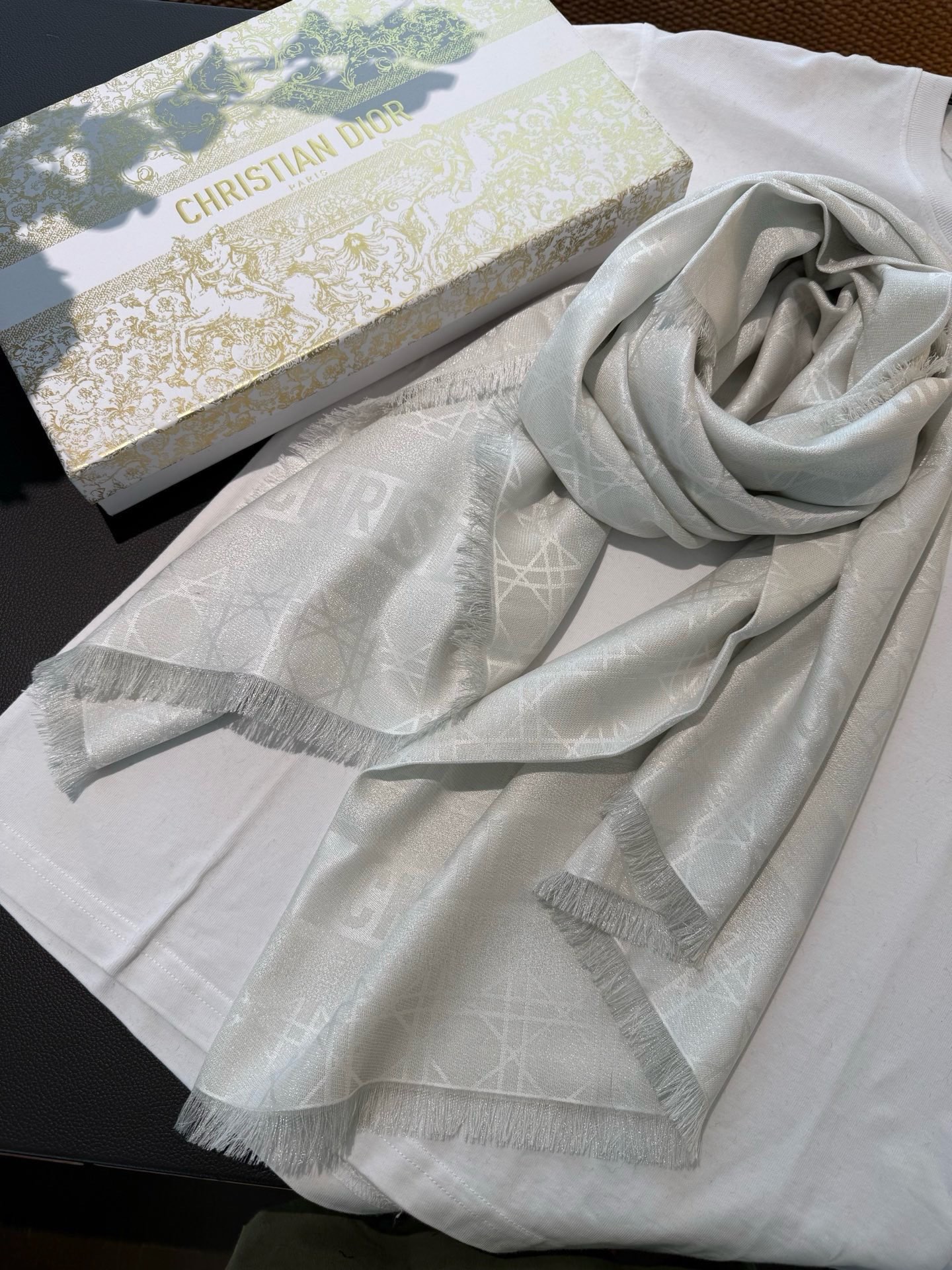 Dior Cannage Cashmere and Silk Shawl 140