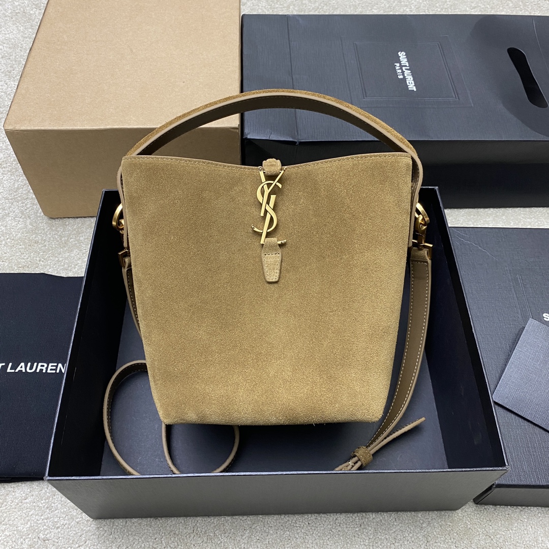 Saint Laurent Golden Leaf Suede  Small LE 37 Bag 749036