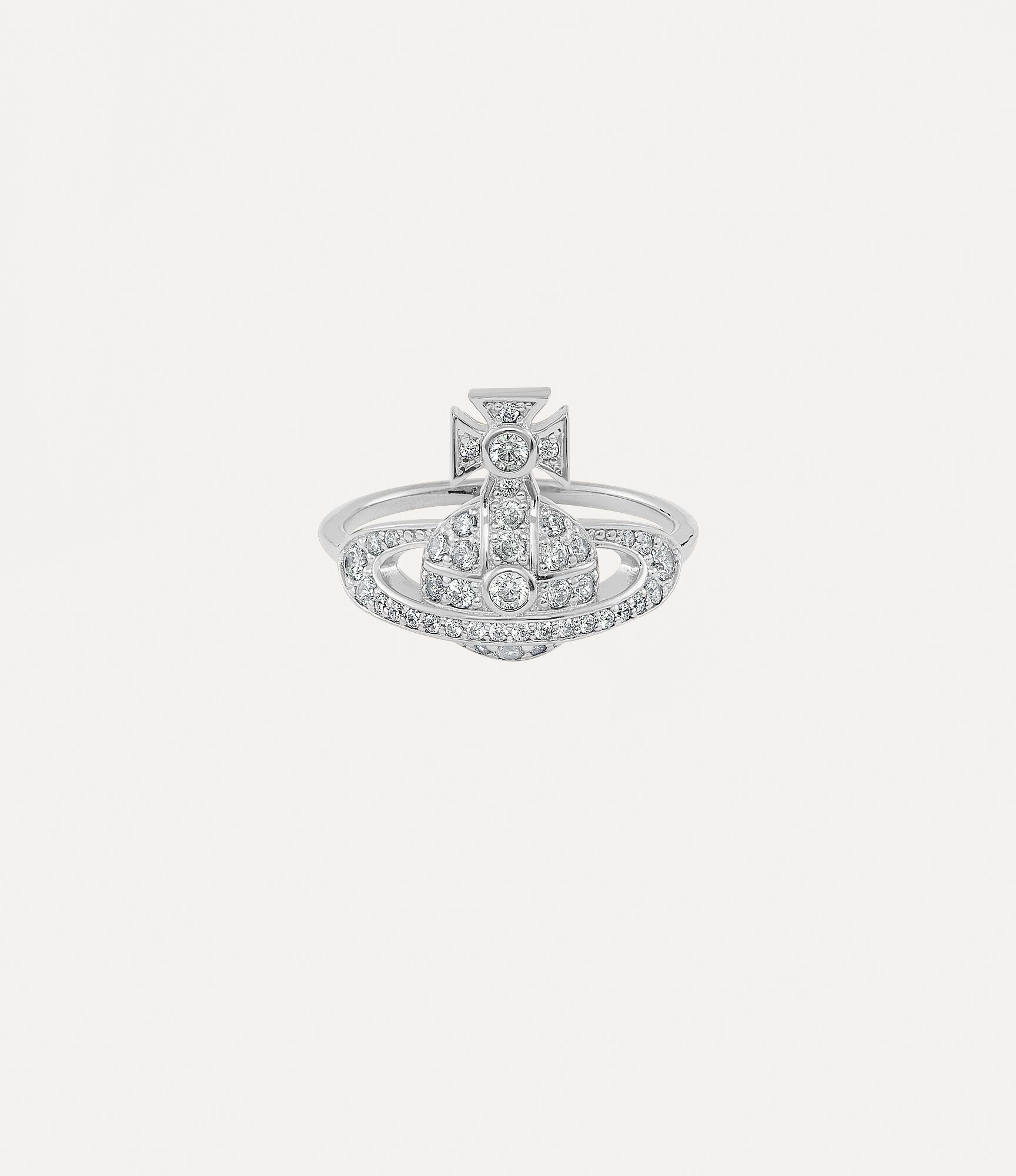 2026 New Vivienne Westwood Style Silver Full Crystal Saturn Ring - Dainty Diamond Celestial Jewelry for Women