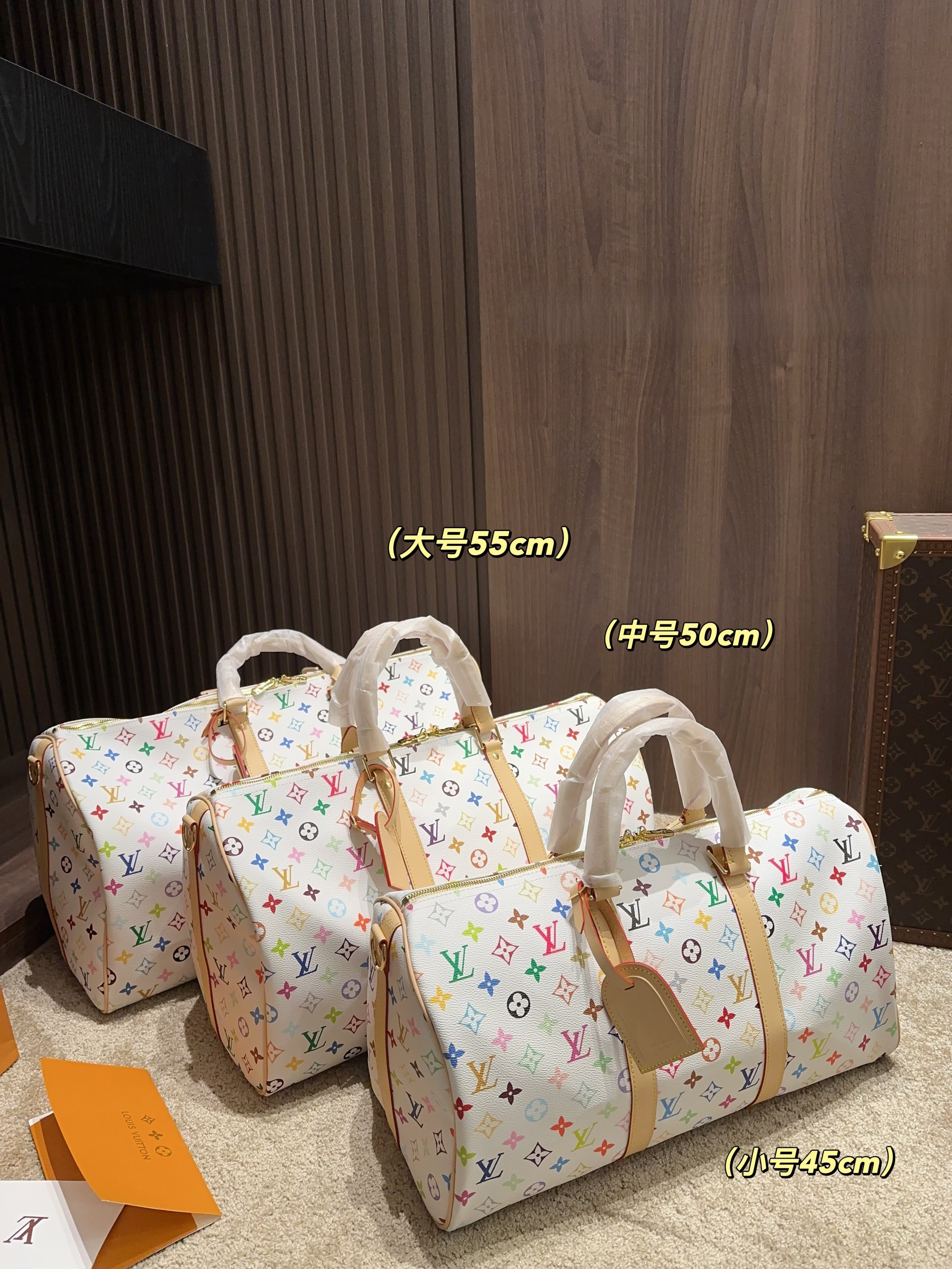 Louis Vuitton LV x TM Keepall Bandouliere 45/50/55 White Multicolore Monogram Canvas Travel Bag - KAIROO