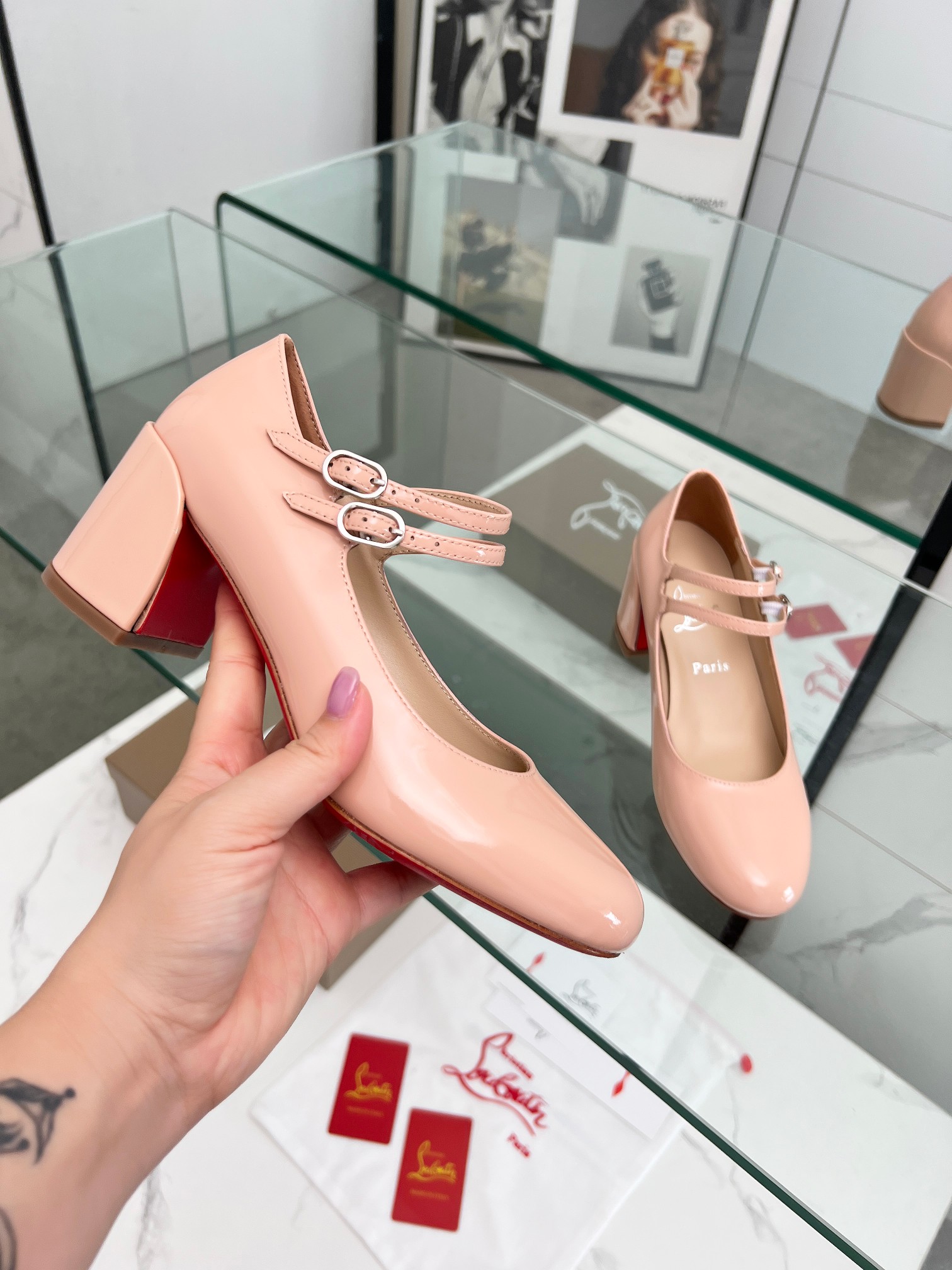 Christian Louboutin Patent leather Pump with strap