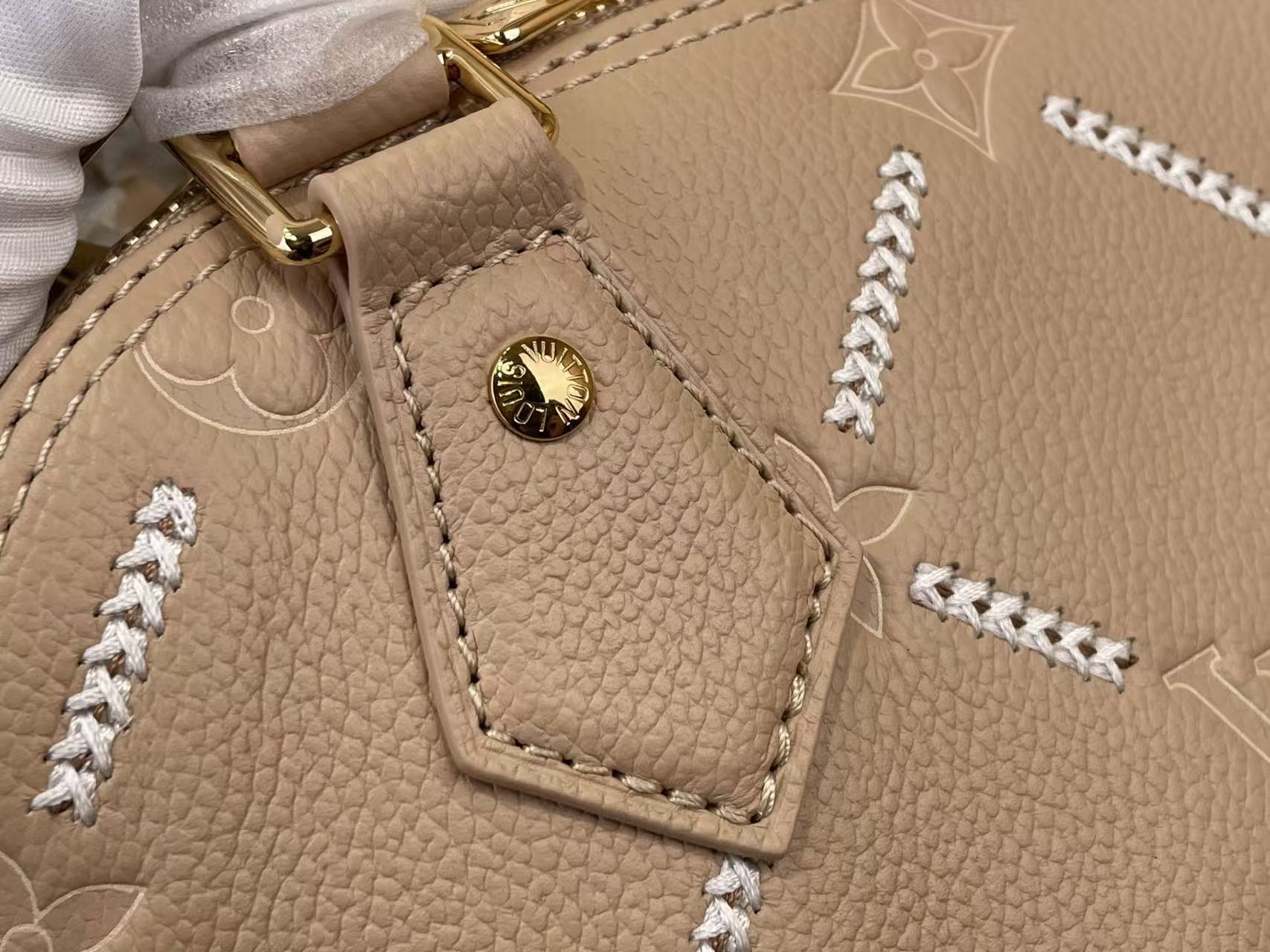Louis Vuitton LV new gray brown embroidered Alma BB handbag
