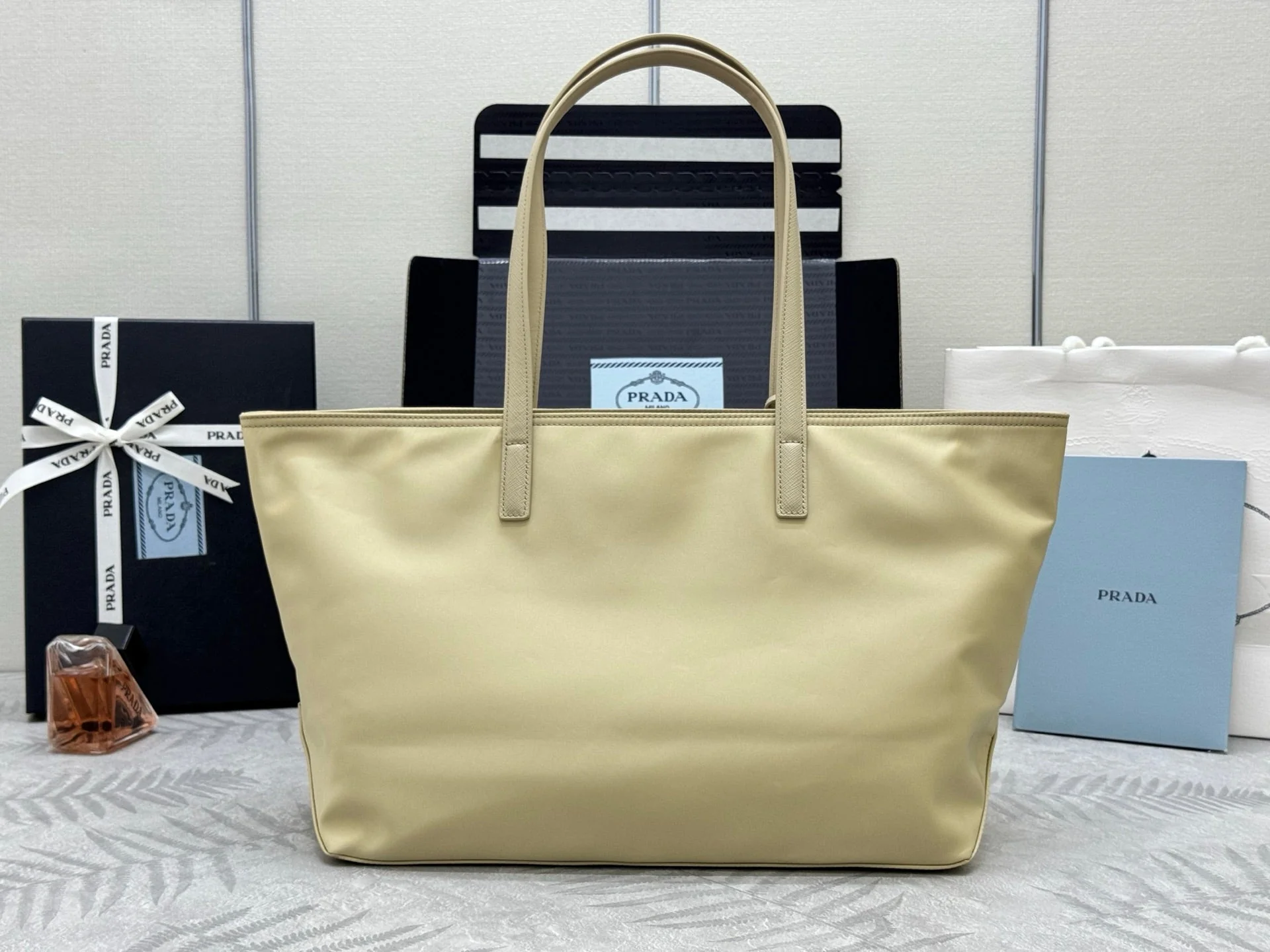 Prada Re-Edition 1978 Tote Bag 35cm Desert Beige Re-Nylon& Saffiano Leather