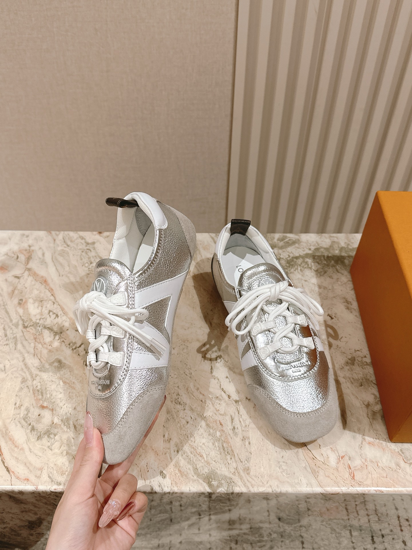 Louis Vuitton Monogram Suede Smooth Leather Patchwork Run Away Lace Up Low Top Ballet Runner Sneakers - KAIROO