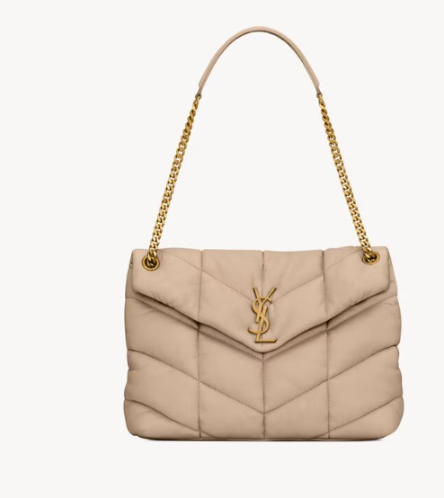 Saint Beige Lambskin Medium Puffer Bag 577475