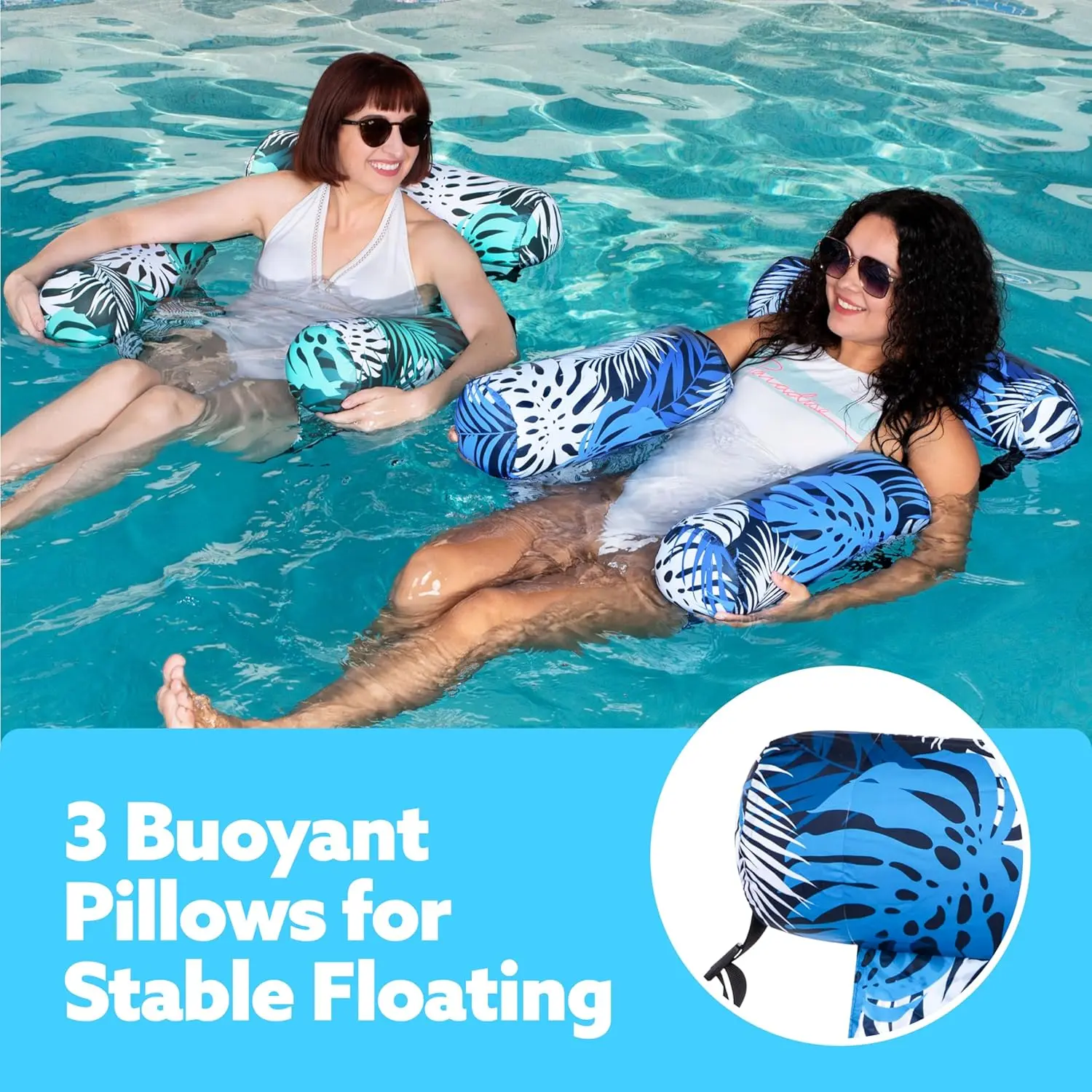 2-pack Luxury Heavy-Duty Inflatable Pool Float Chairs
