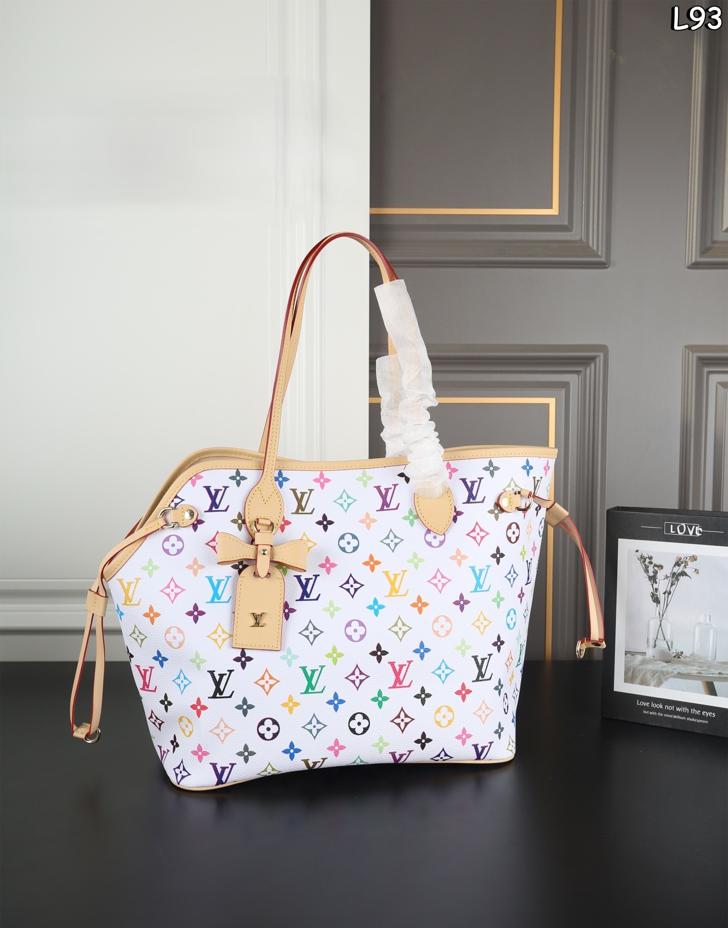 Louis Vuitton x Takashi Murakami Neverwoof MM Pet Carrier Multicolore White Tote Bag - KAIROO