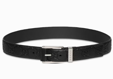 Gucci Embossed GG belt with squared buckle 3.5cm