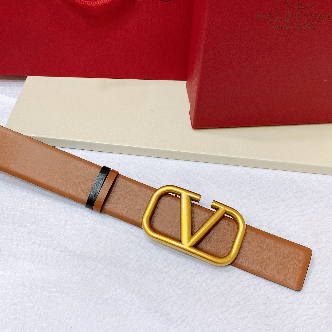 Valentino Reversible Wide Leather Belt 4cm