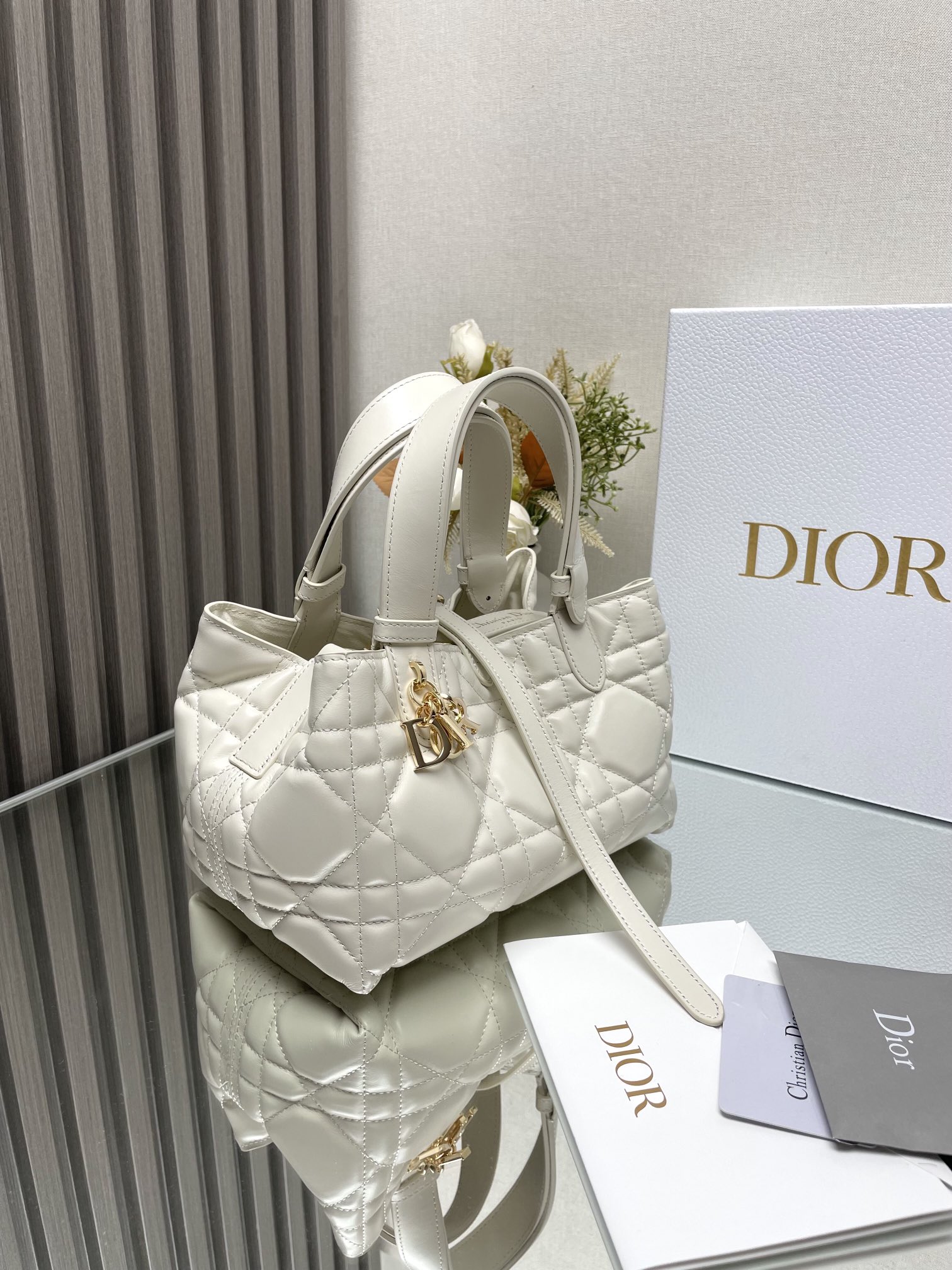 Dior SmallToujours Bag in White Quilted Calfskin