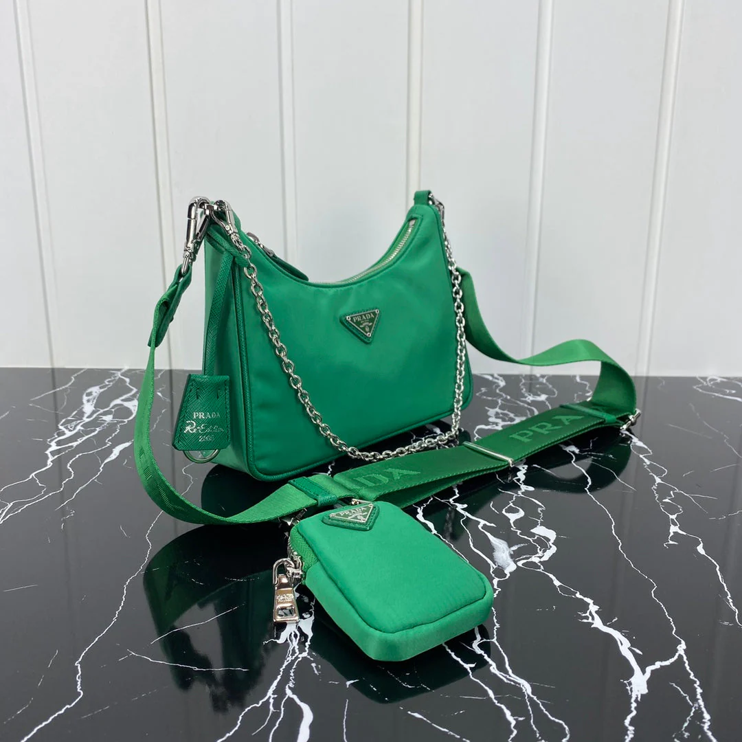 Prada HOBO 22 BAG IN COOL GREEN RE-NYLON