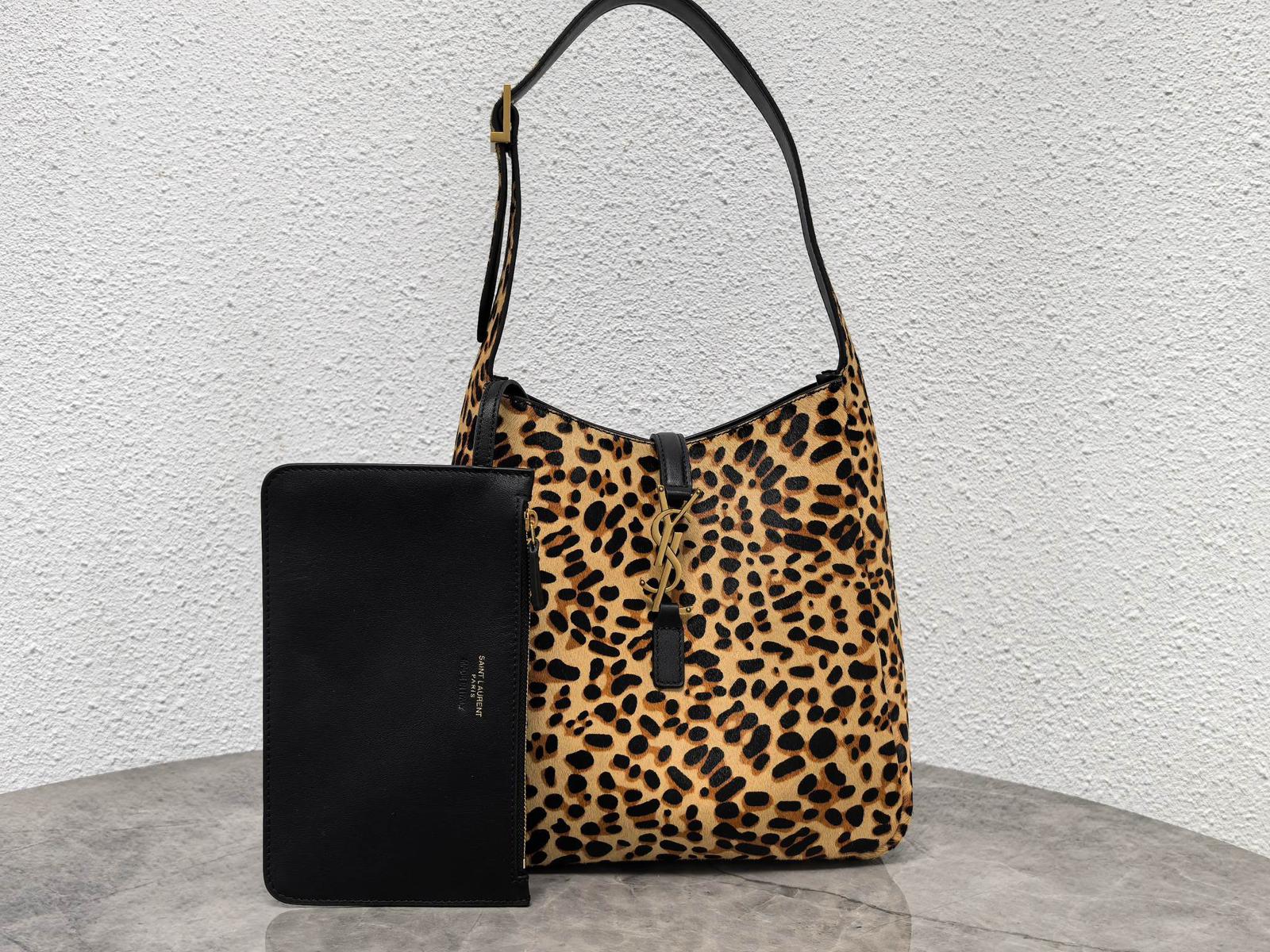 YSL Saint Laurent leopard shoulder bag
