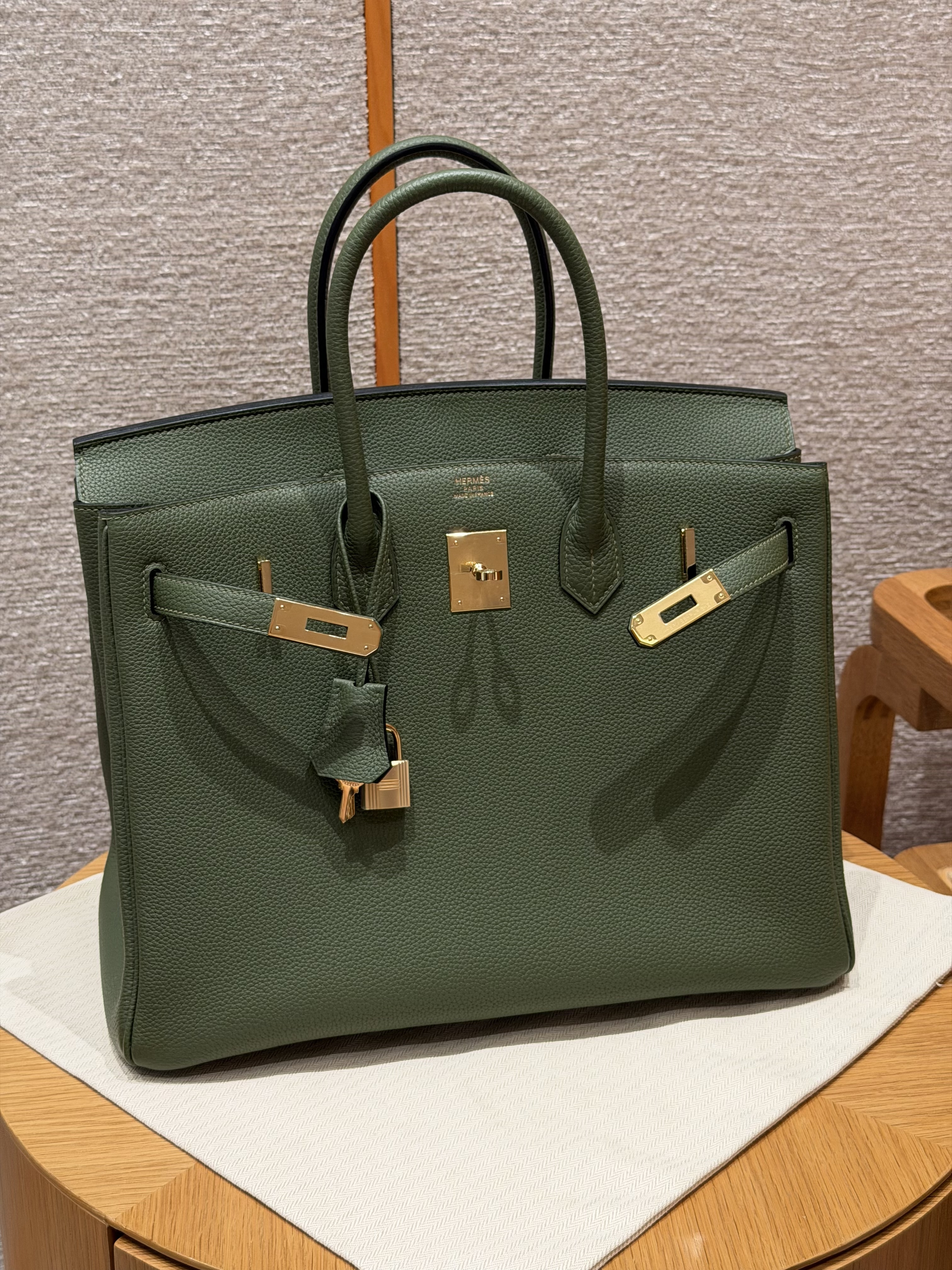 Hermes olive Green Togo Birkin 35 Bag