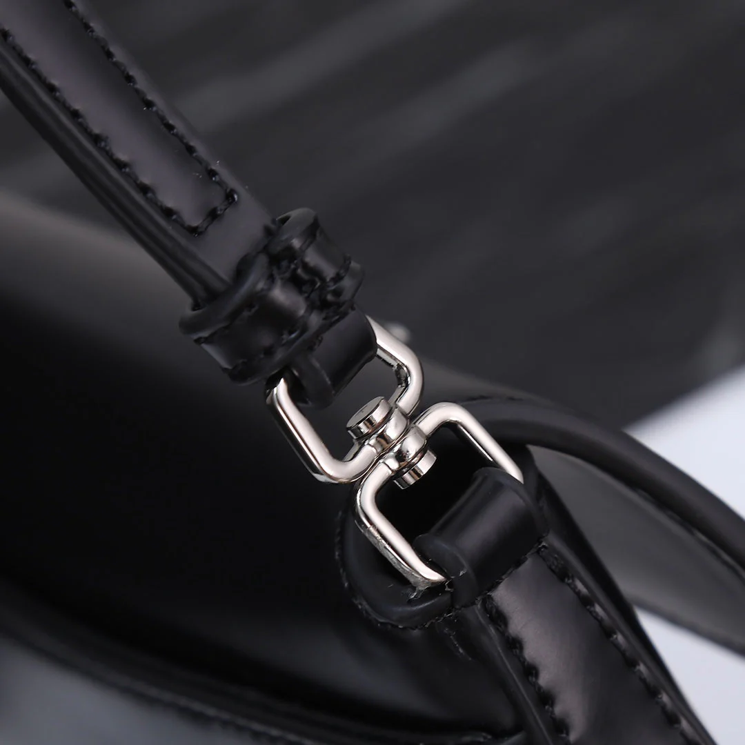 Prada 23 BAG IN BLACK CALFSKIN SILVER HARDWARE
