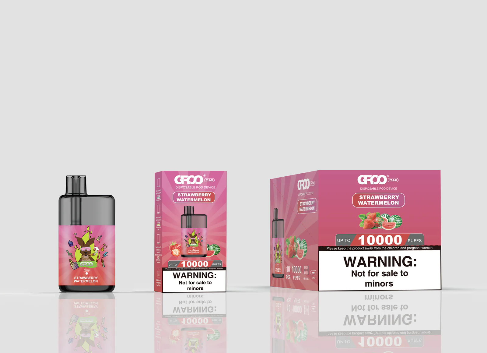 GROO MAX 10K Rechargeable Disposable Vape – Strawberry Watermelon - Vaba Vape-Shop