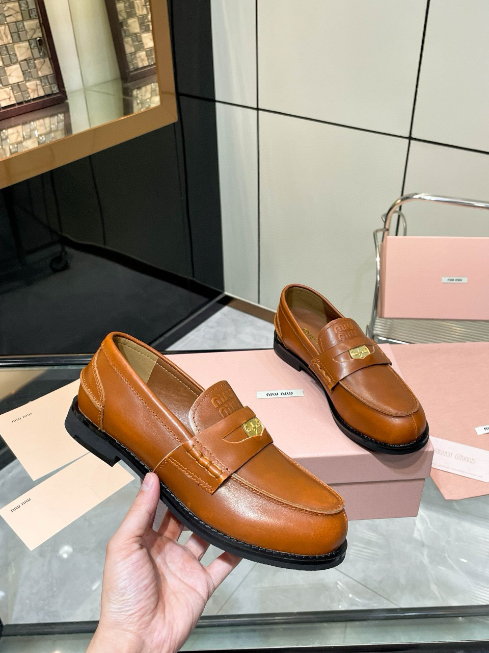 Miu Miu Leather Loafer