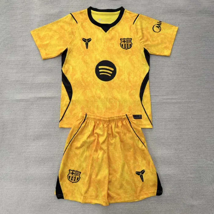 kids Barcelona Yellow Goalkeeper Suit 26/27