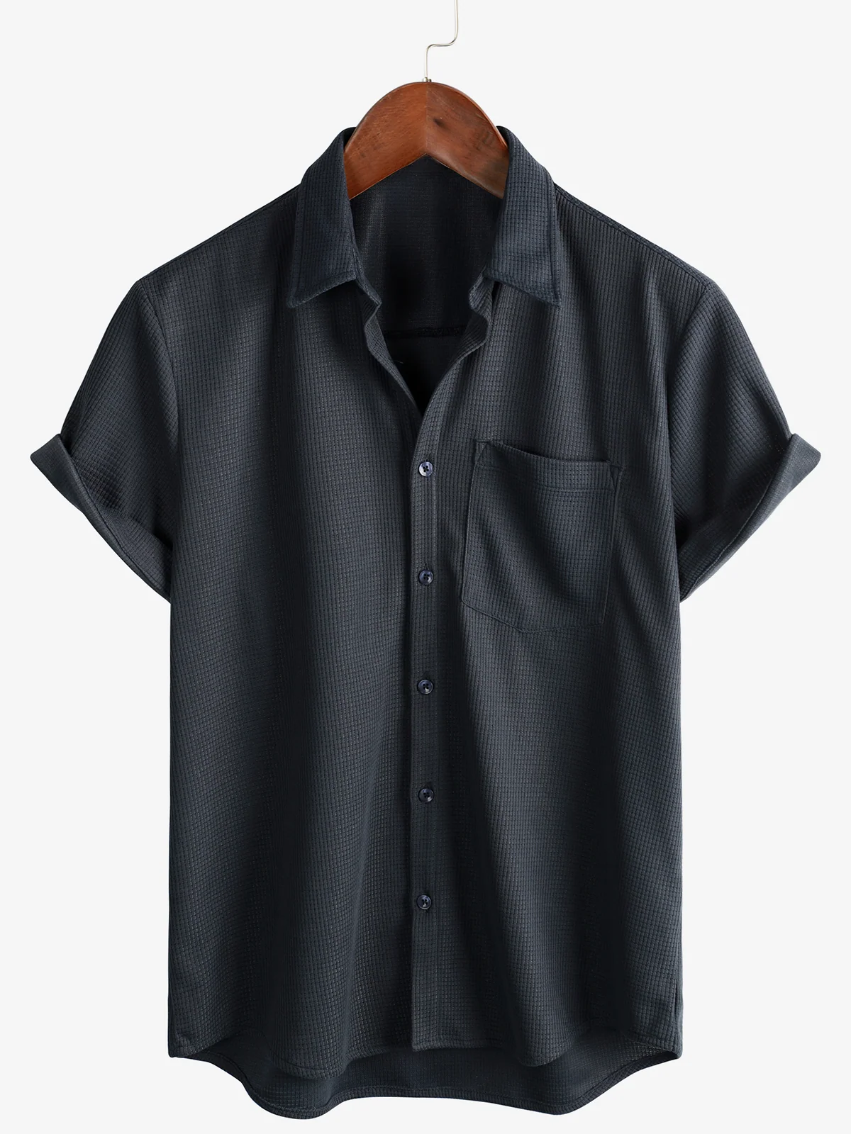 Men's Loose Fit Casual Button-Up Summer Beach Short Sleeve Shirt