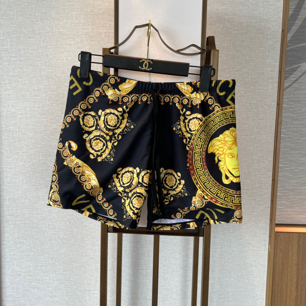 Versace Medusa Head & Baroque Print Drawstring Swim Shorts - KAIROO