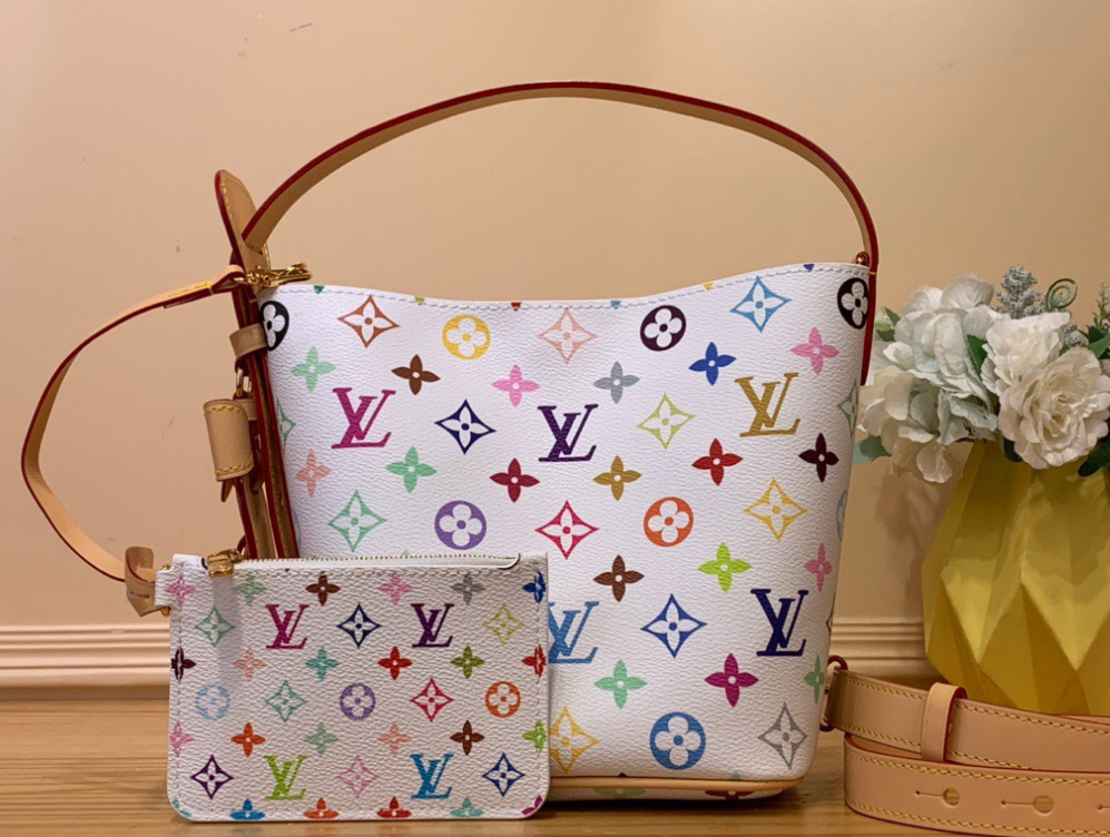 Louis Vuitton Coated canvas Murakami Takashi series leather crossbody bag