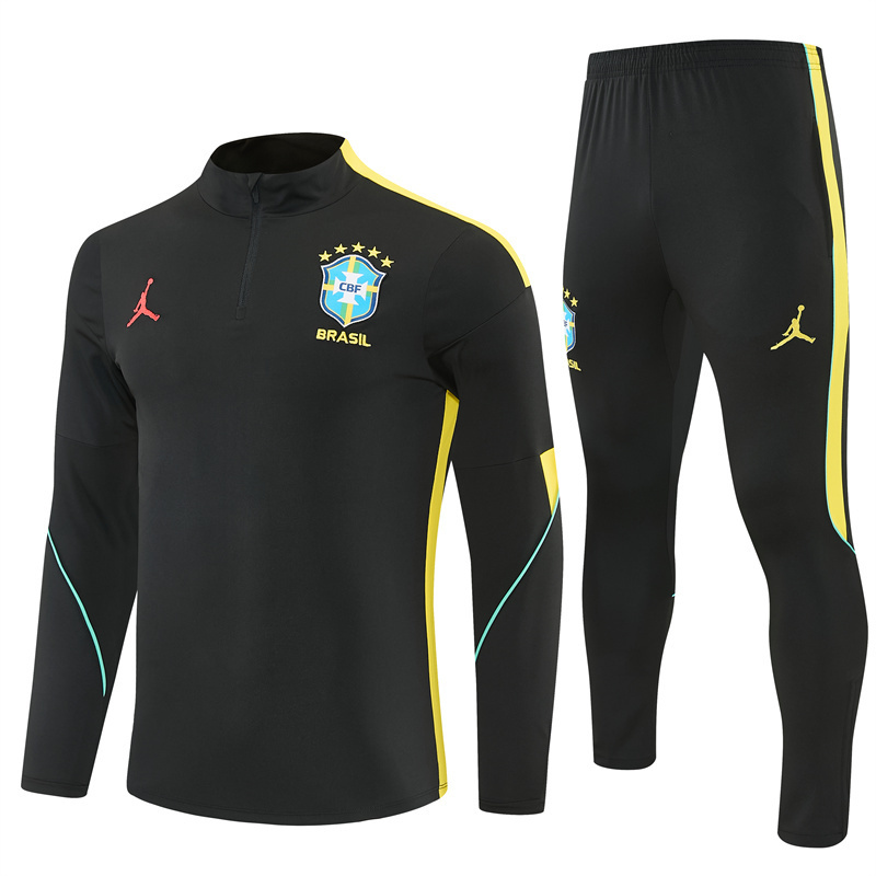 Adult / Kids 2627 Brazil Half Zipper Training Suit