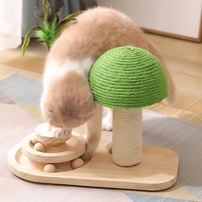 Cat Scratcher Cat Scratching Post Tree Mushroom Ball Toy Climbing Jumping Training Kitten Scratch Board