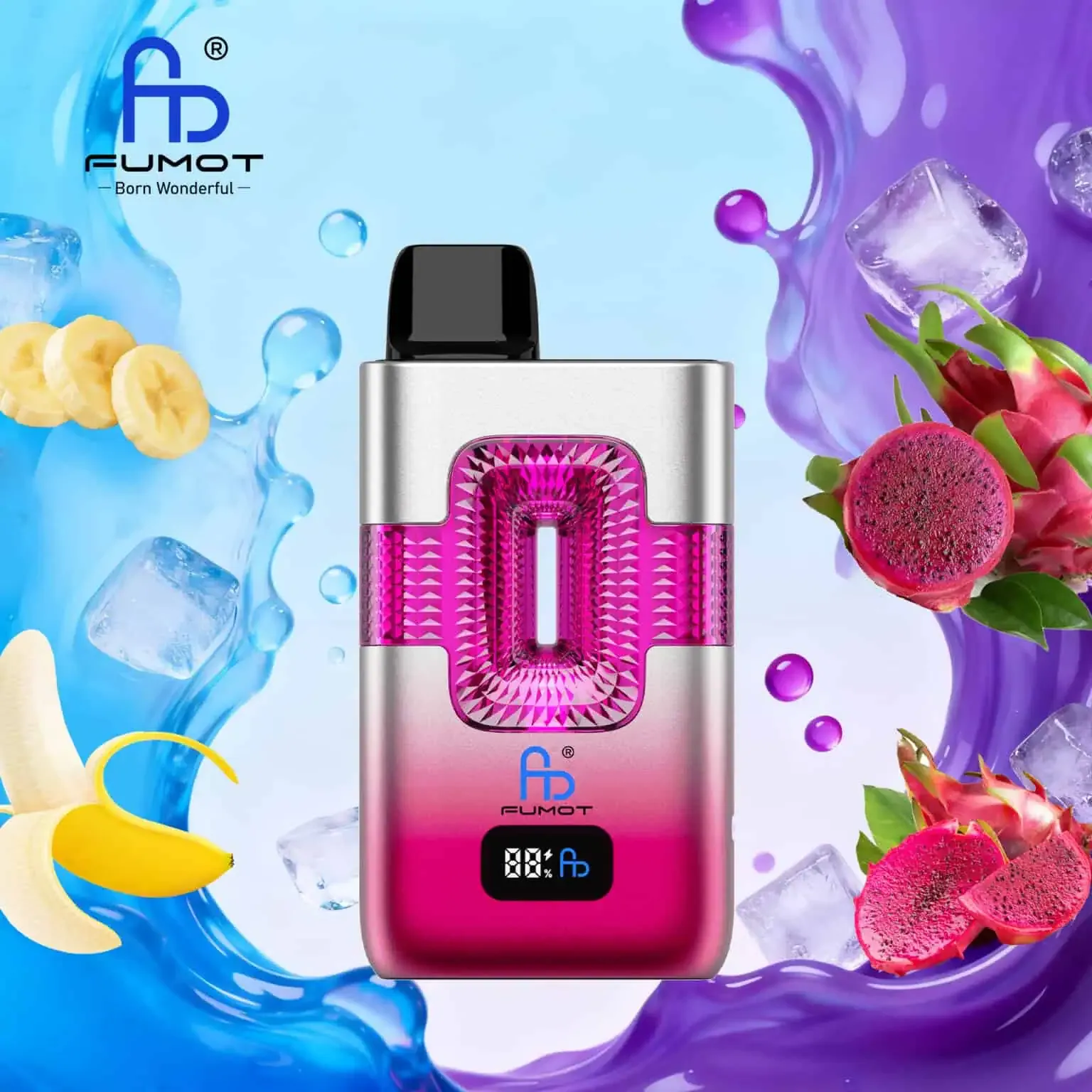 FUMOT ECO 2in1 50K Dual Flavor Disposable Vape – Banana Ice & Black Dragon Ice - Vaba Vape-Shop
