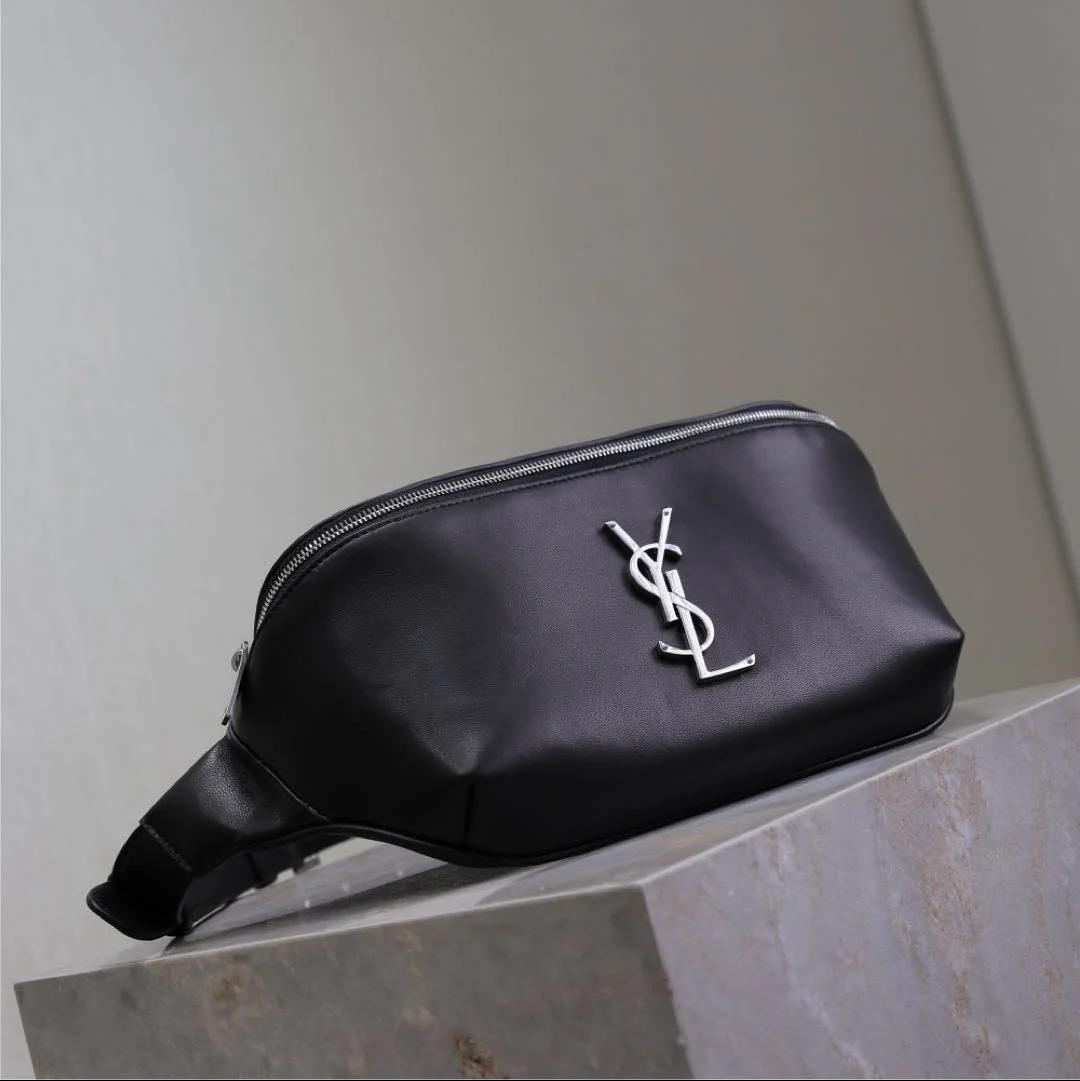 Saint Laurent YSL Classic Bag 25cm Black Lamskin Sliver HW