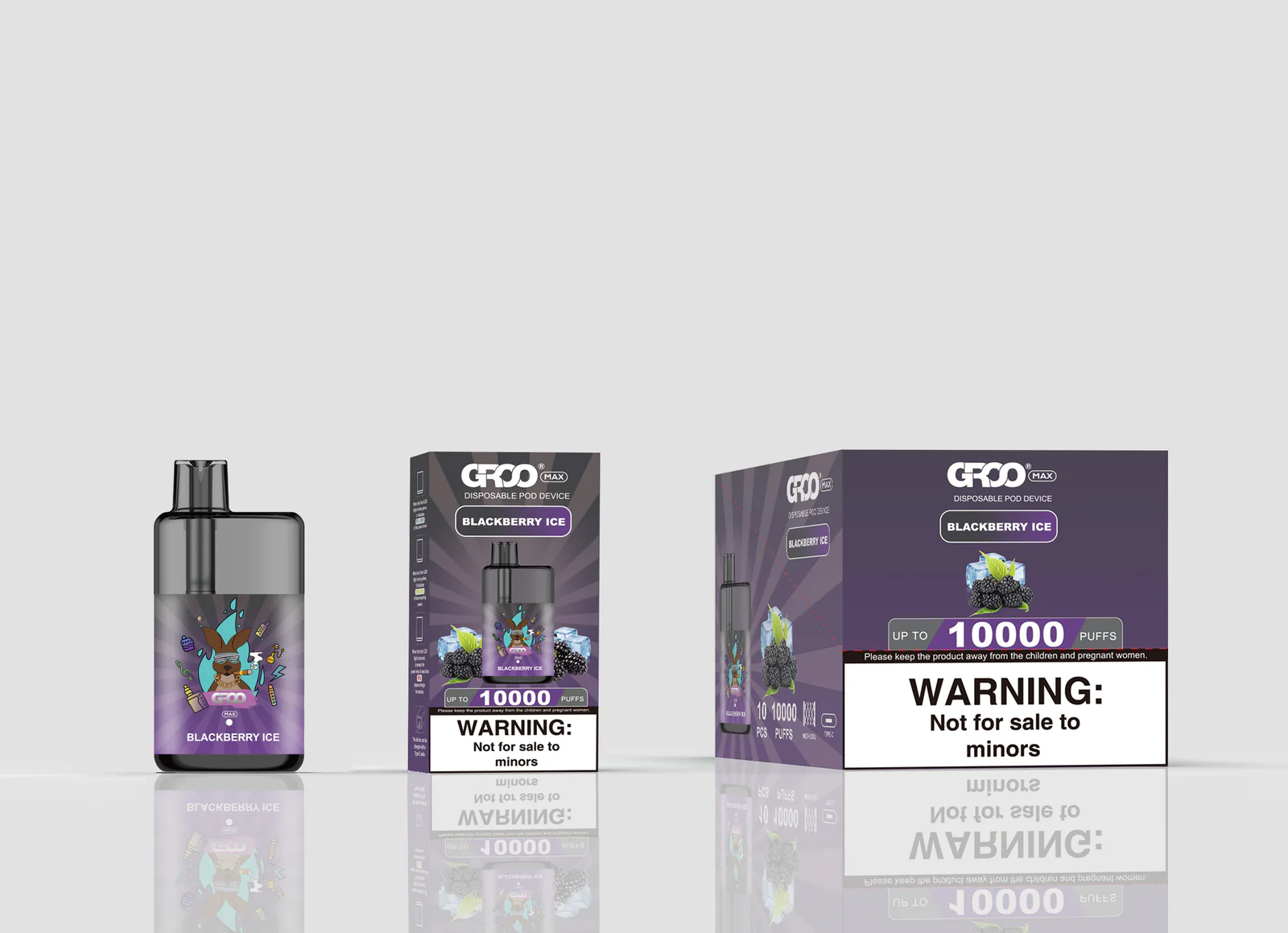 GROO MAX 10K Rechargeable Disposable Vape – Blackberry Ice - Vaba Vape-Shop