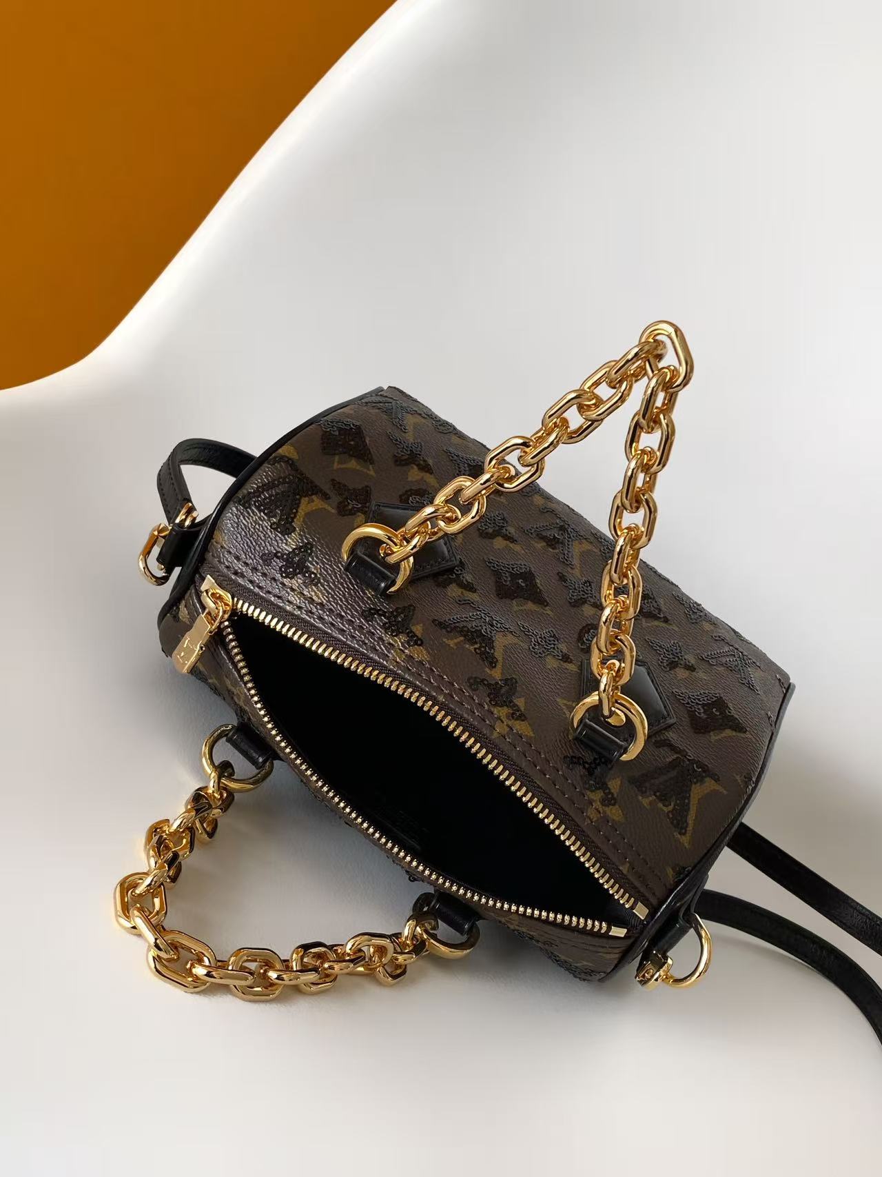 Louis Vuitton Monogram Sequeins Speedy Bandouli è re 20 Handbag
