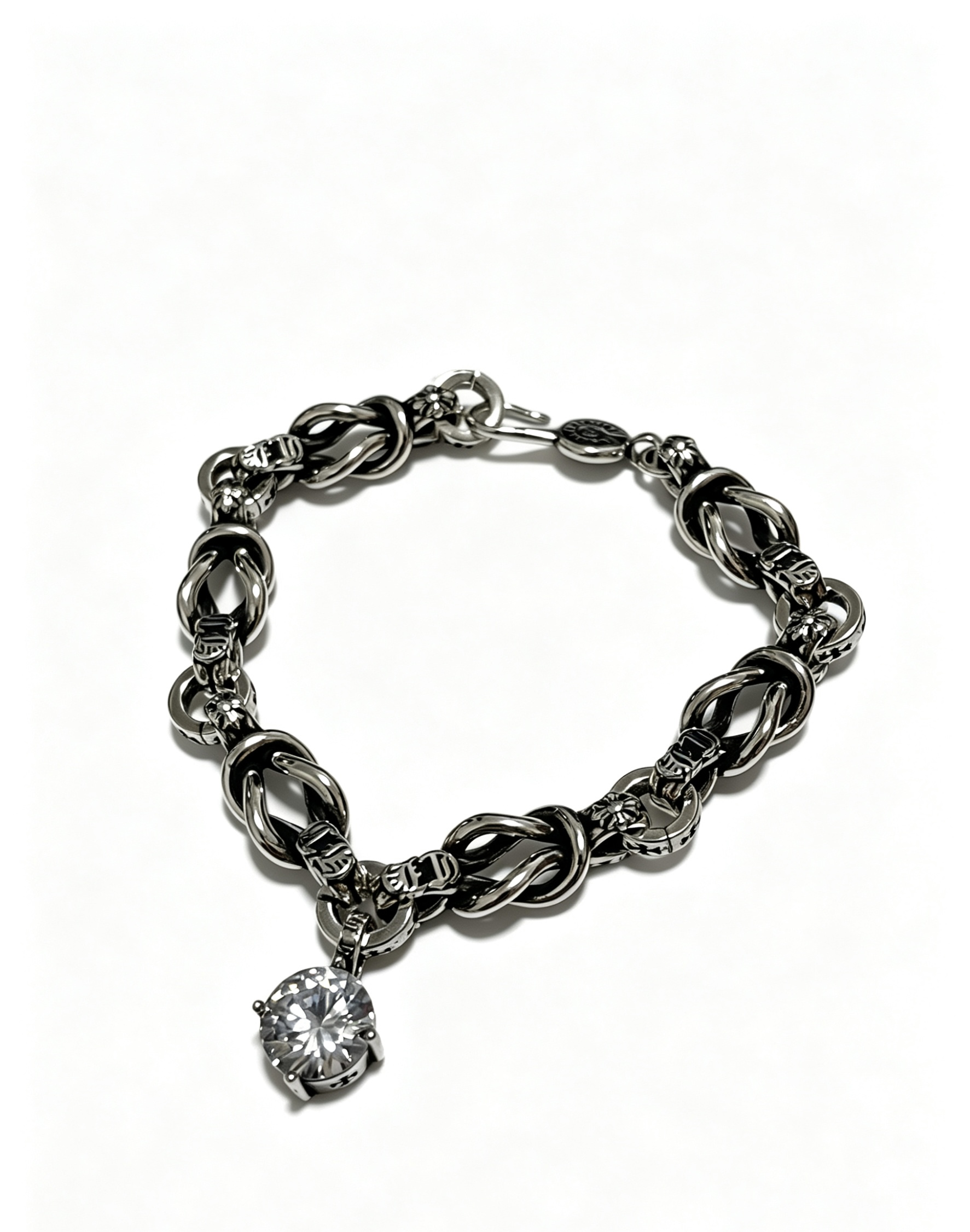 Chrome Hearts Oxidized Silver Unisex Bracelet
