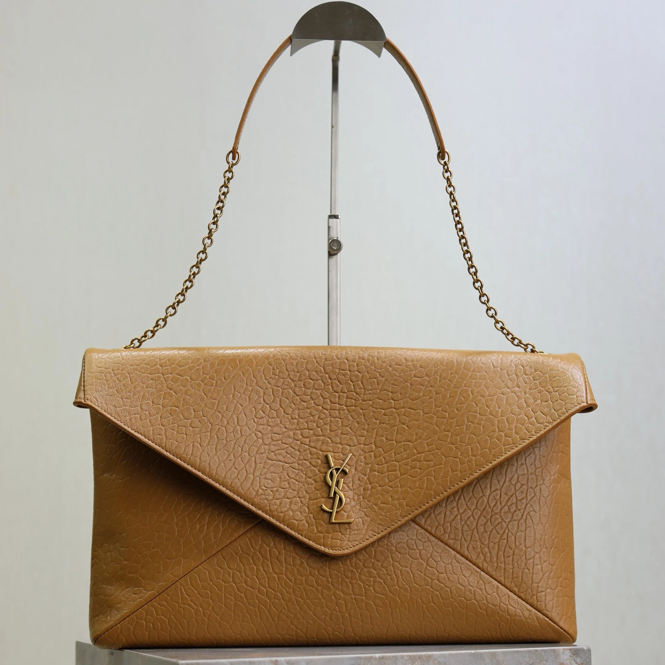 Saint Laurent YSL Cassandre **L Bag 35cm Light Brown Lambskin GHW