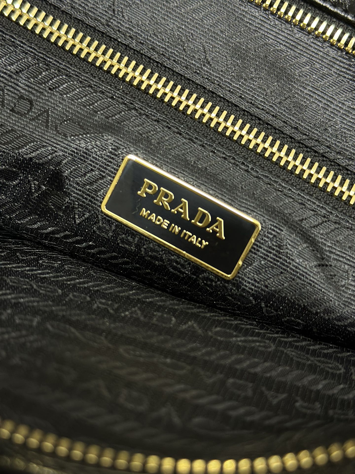 Prada TOTE BAG 42 IN BLACK OIL WAX LAMBSKIN GOLD HARDWARE