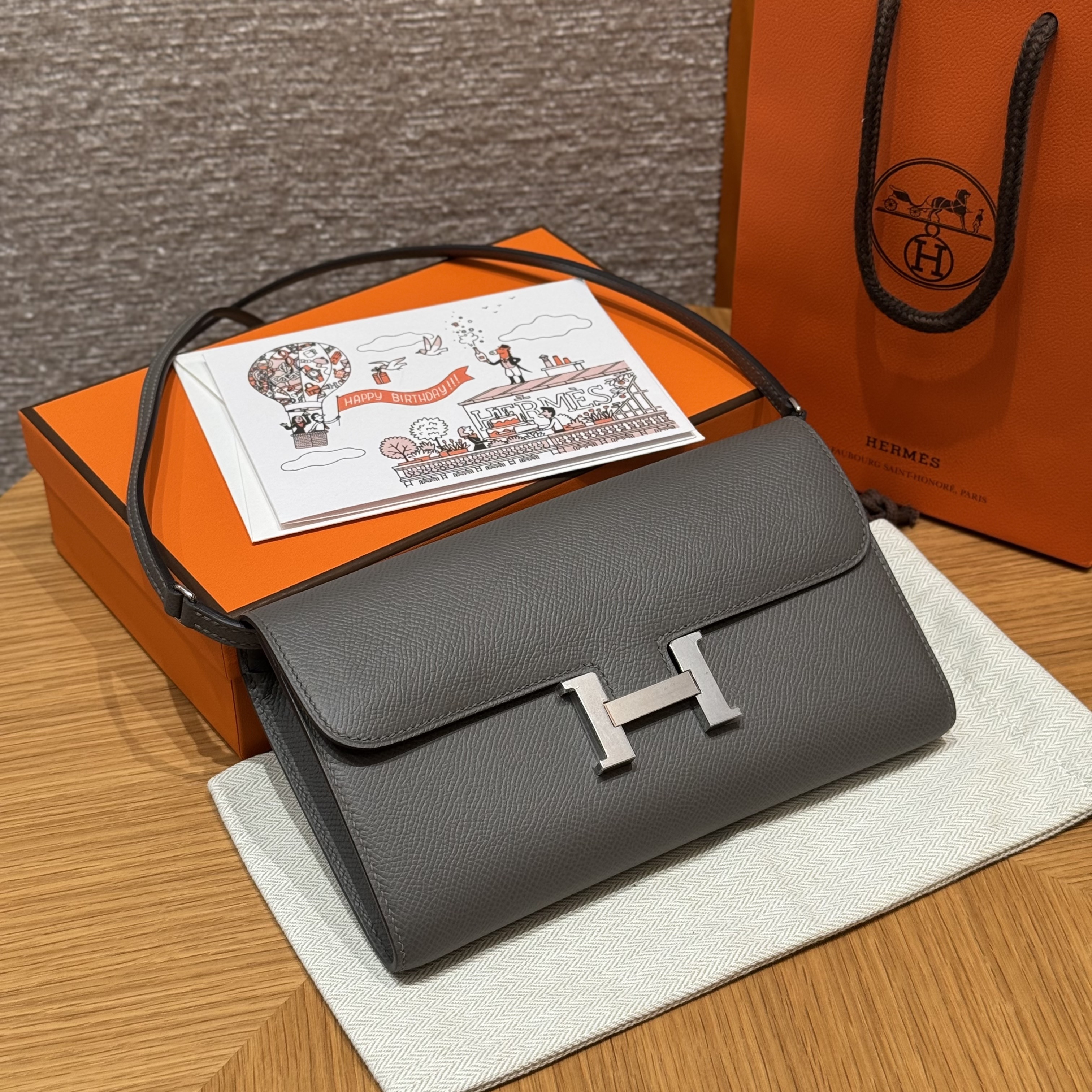 Hermes Etain Epsom Constance-To-Go Wallet