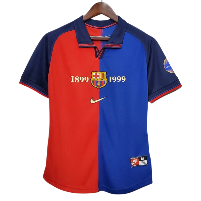 1999/2000 Retro Barcelona Home 100th Anniversary Version Football