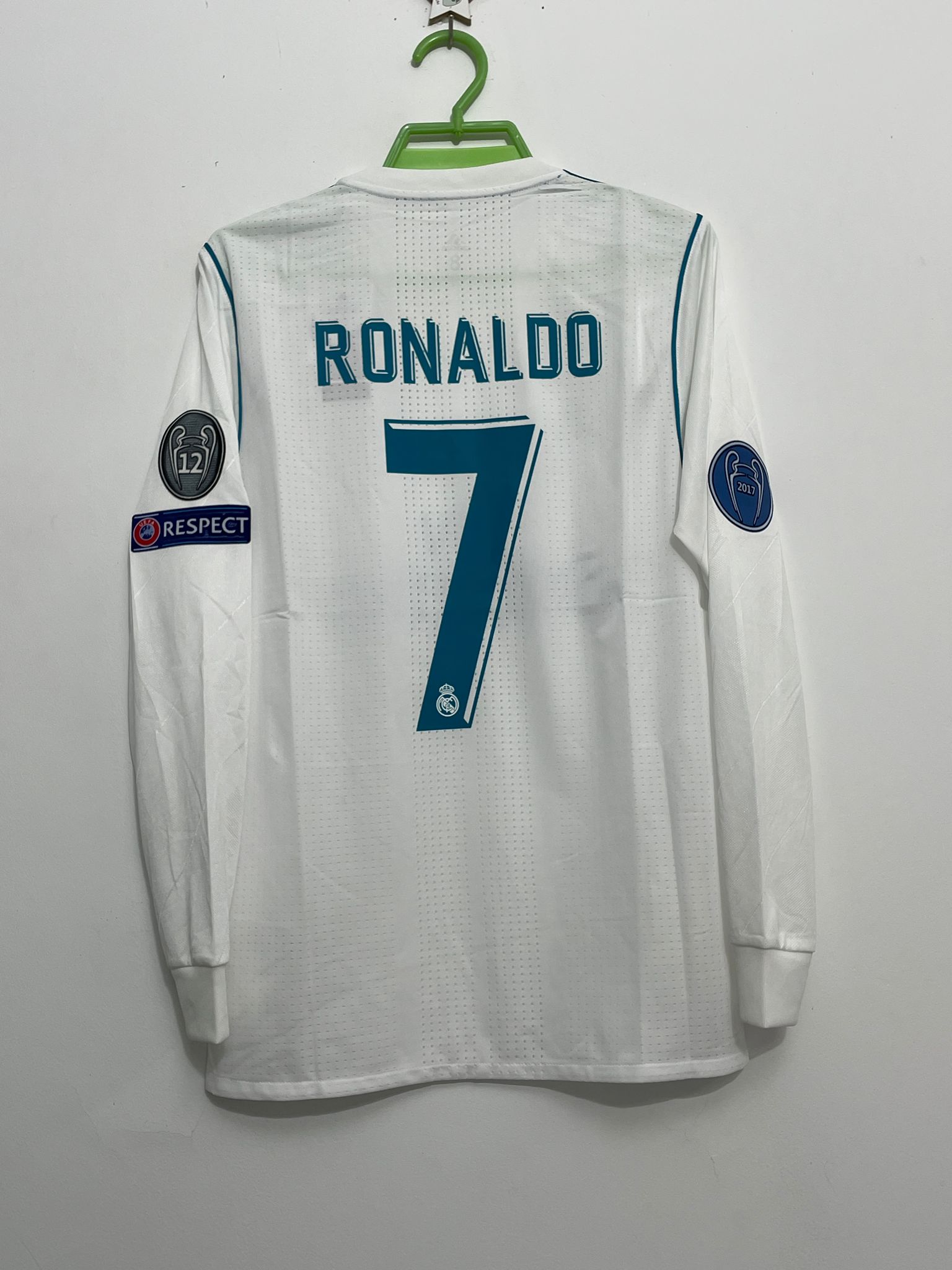 Player Version  Real Mαdrid 2017/18 Home White Masculino Long Sleeves S-2XL
