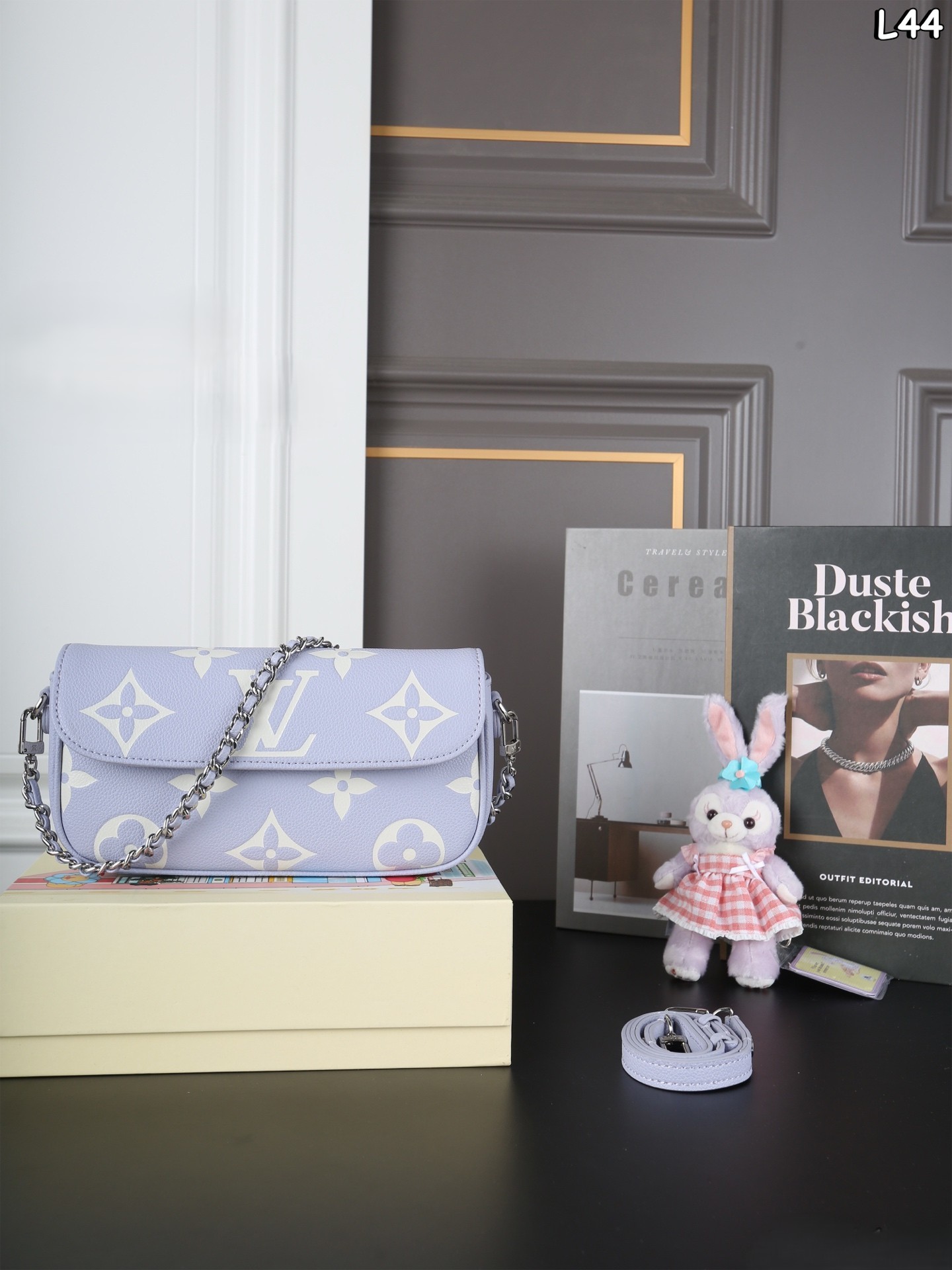 Louis Vuitton LV Ivy WOC Lilac Pastel Bicolor Monogram Empreinte Leather Baguette Hobo Shoulder Bag - KAIROO