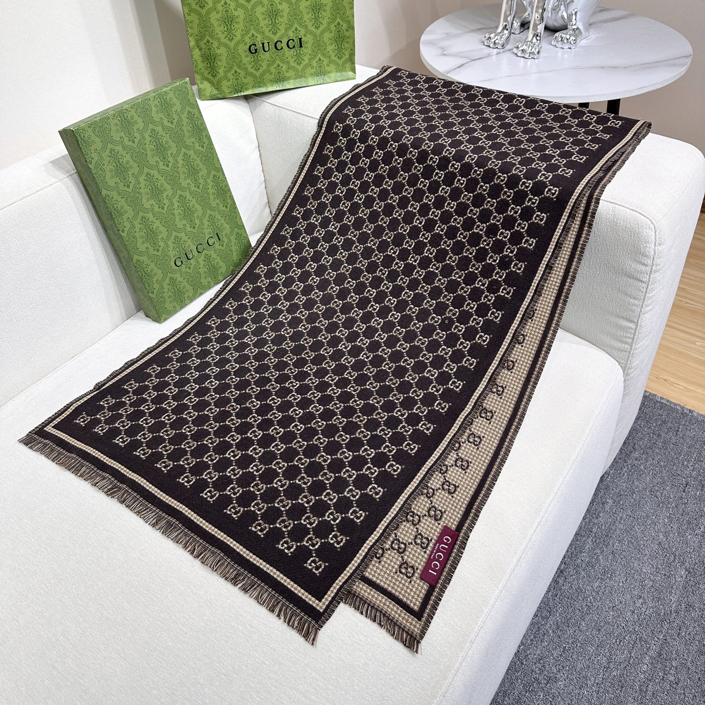Gucci Classic GG wool and cashmere Scarf