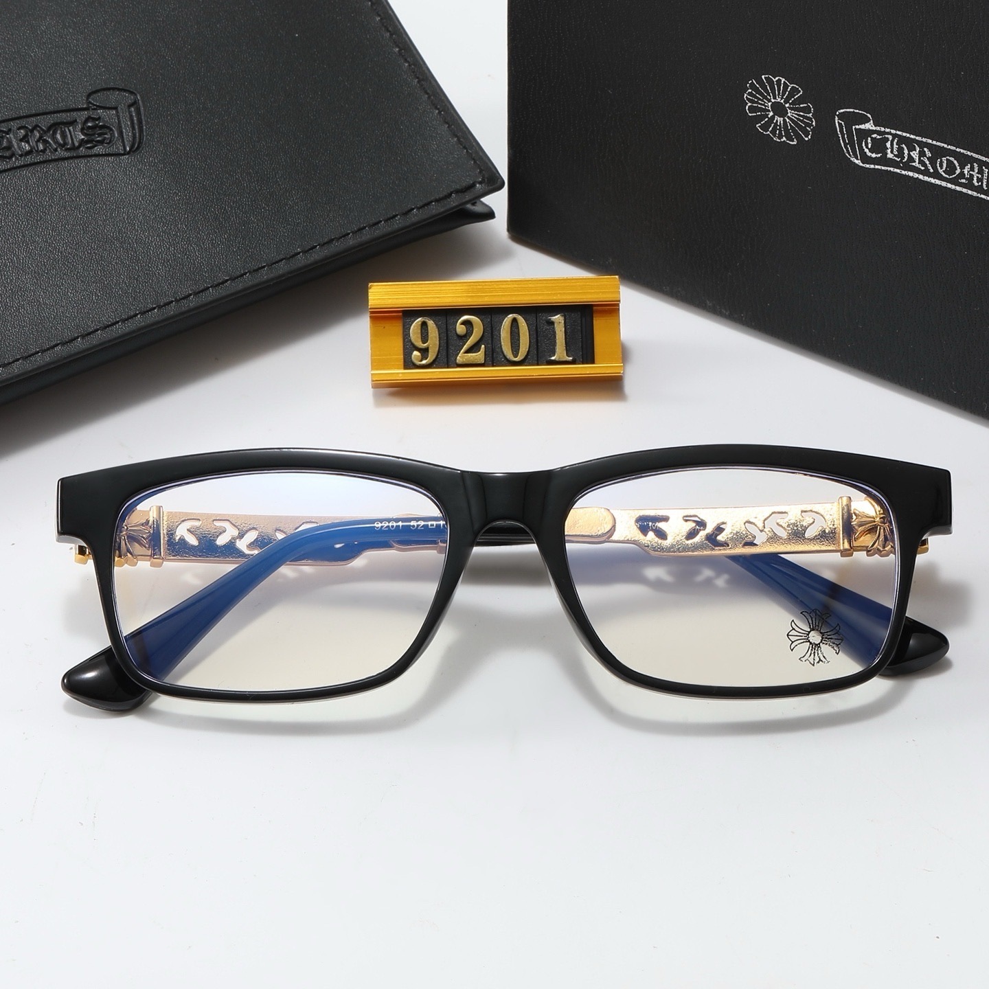 Chrome Hearts Silver Accented Square Glasses - KAIROO