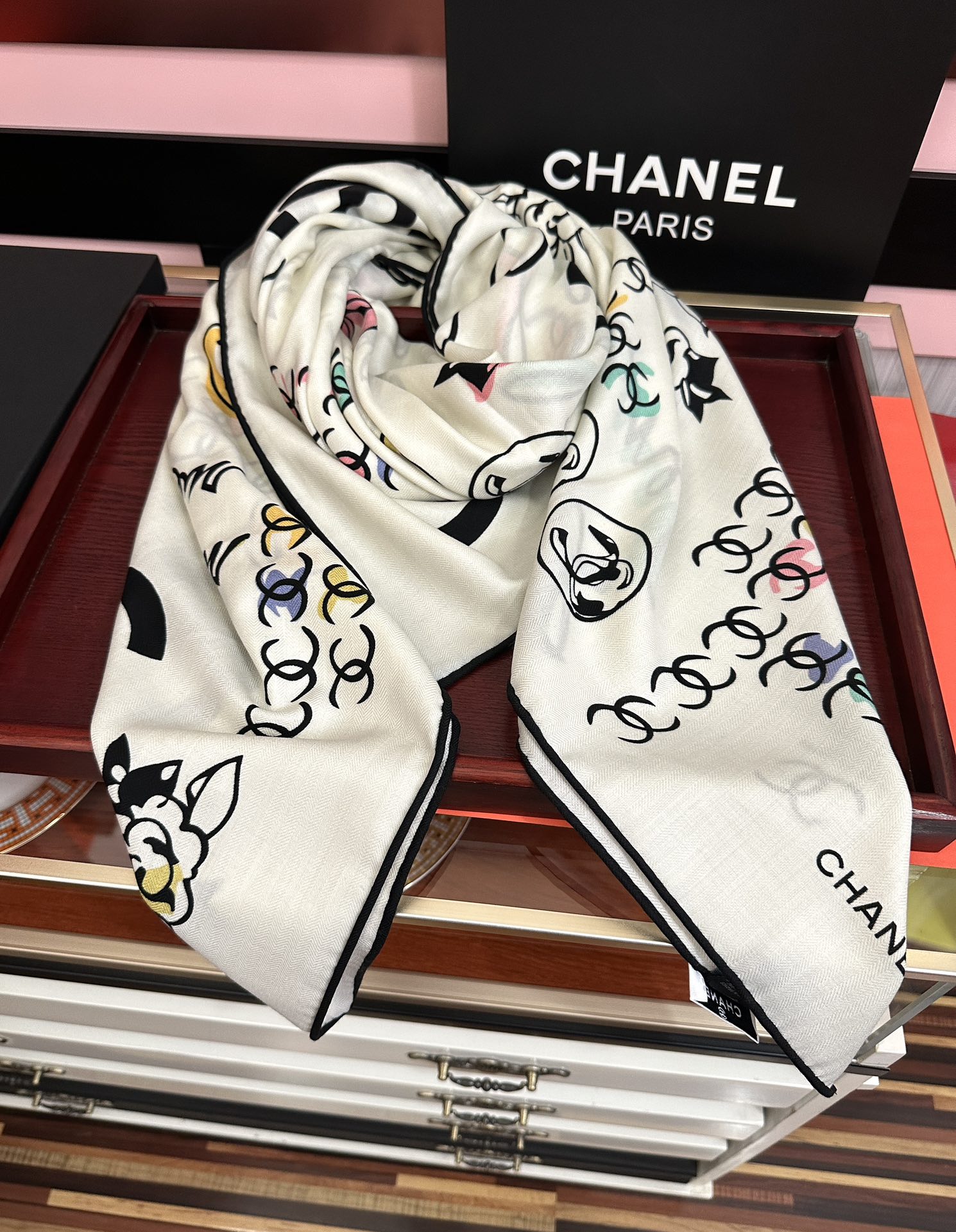 Chanel Silk and Cashmere Shawl 140cm