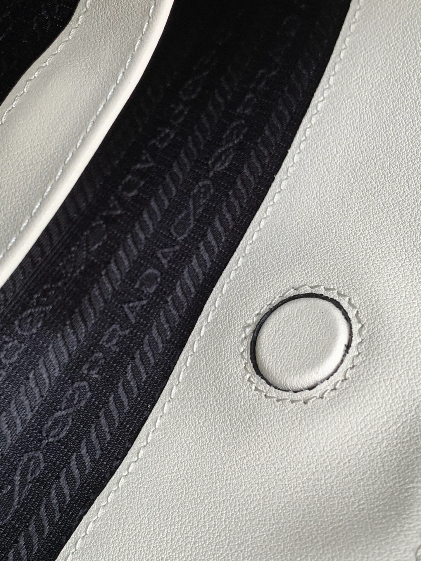 Prada CLEO 30 WHITE BLACK BRUSHED LEATHER SHOULDER BAG