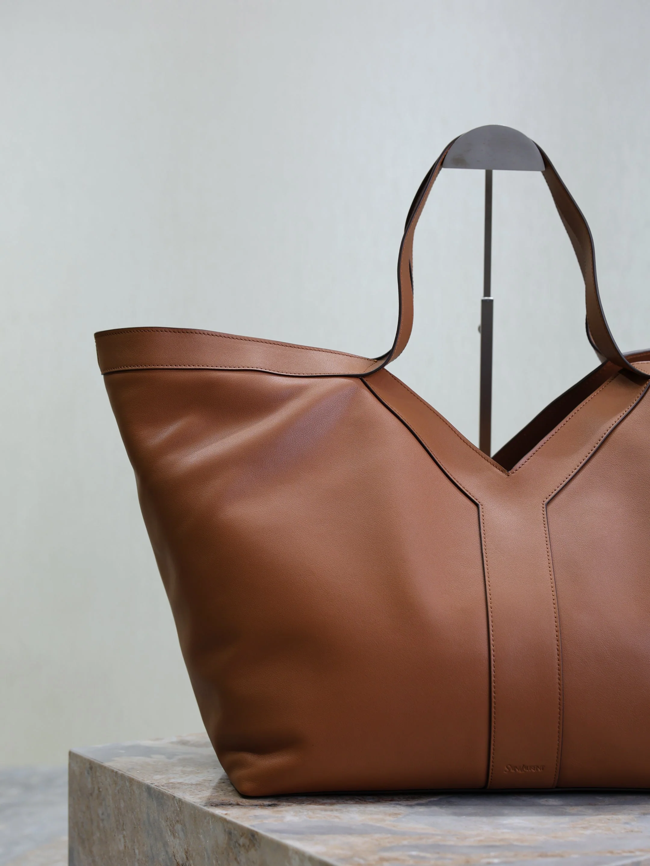 Saint Laurent YSL  Tote Bag Brown Cowhide