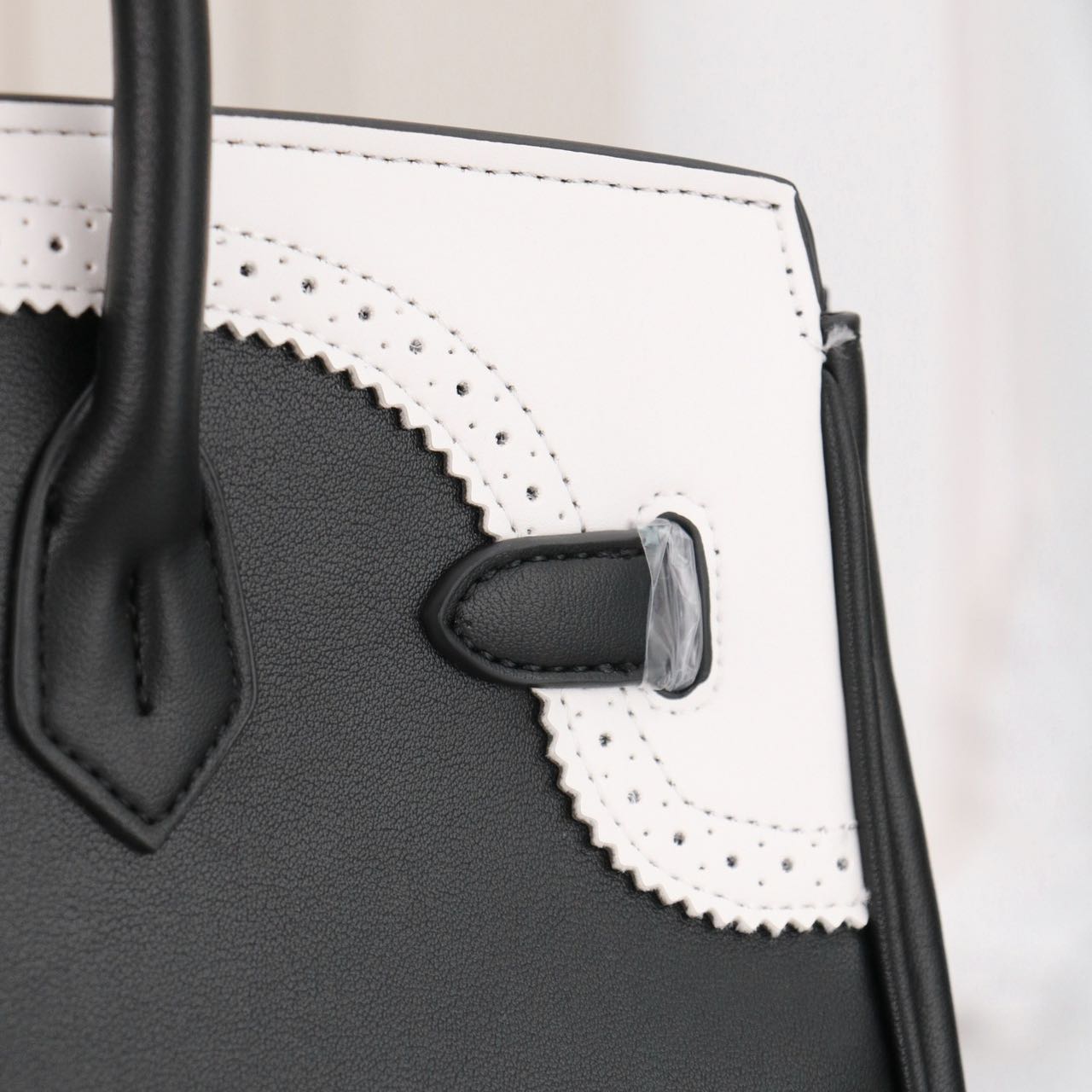 Hermes Birkin lace-trimmed platinum bag