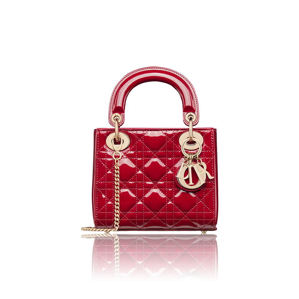 Dior The LADY DIOR Bag Cherry Red Patent Cannage Calfskin M0505OWCB_M323  AAA Quality