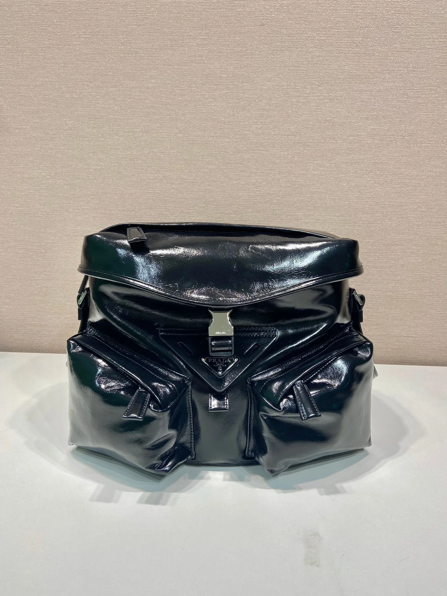 Prada CROSSBODY BAG 29 IN BLACK OIL WAX LAMBSKIN
