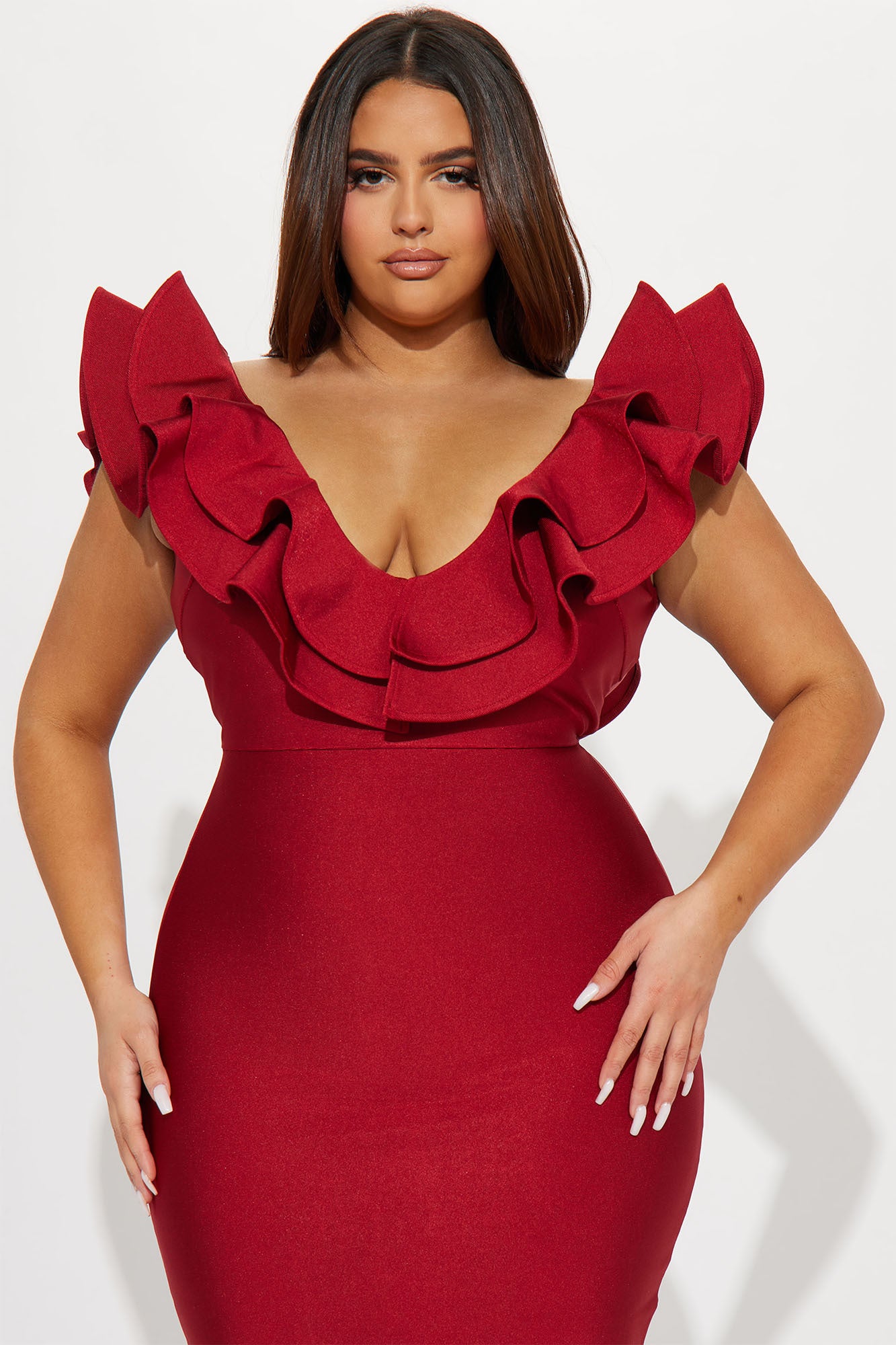 Pixie Bandage Midi Dress - Red