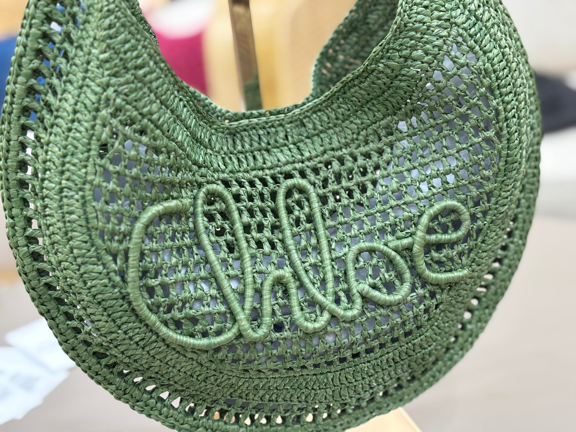 Chloe Summer Banaba Hobo Bag in Raffia-Green