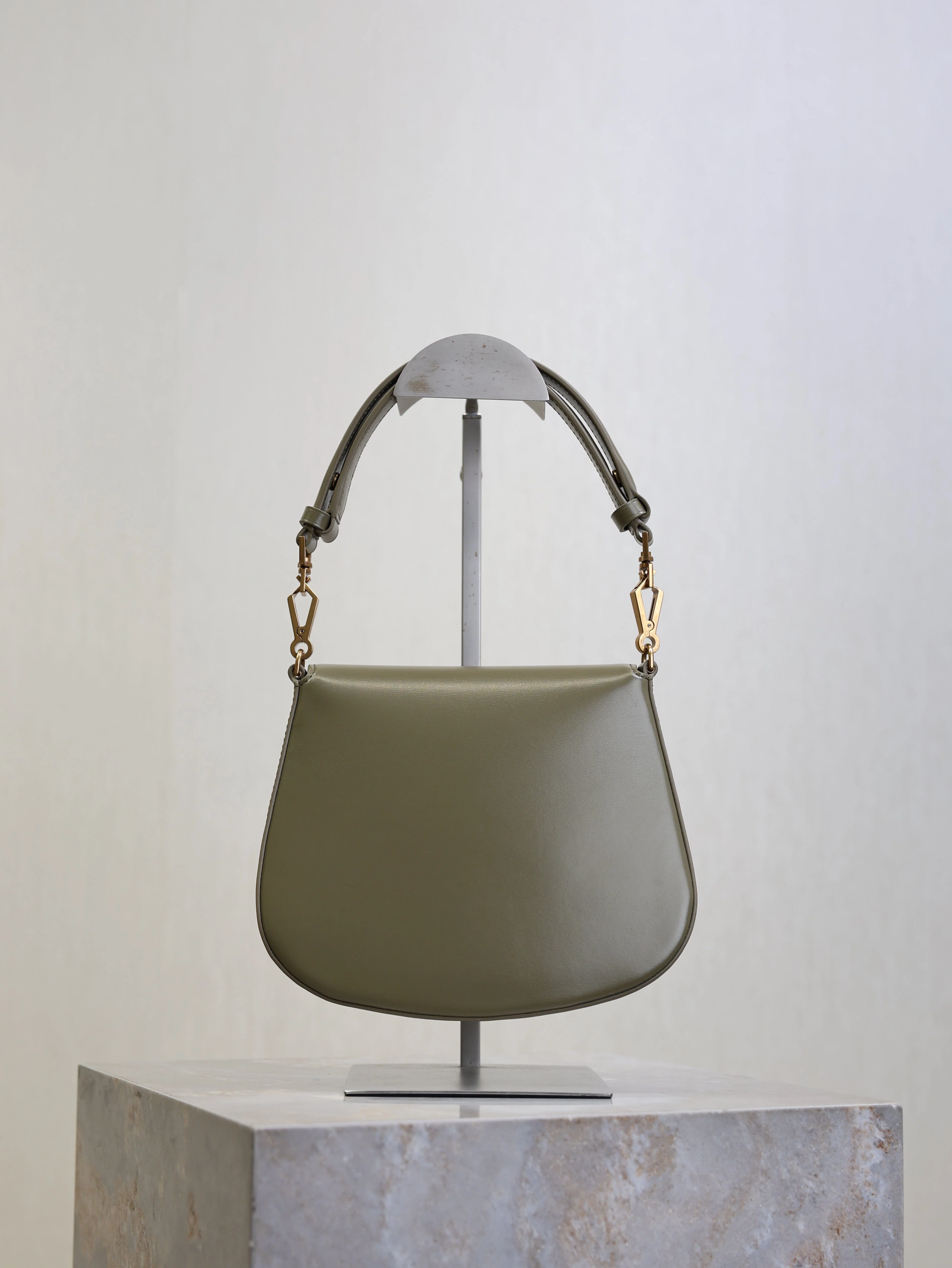 Saint Laurent YSL Mini Voltaire 21cm Olive Green Calfskin GHW